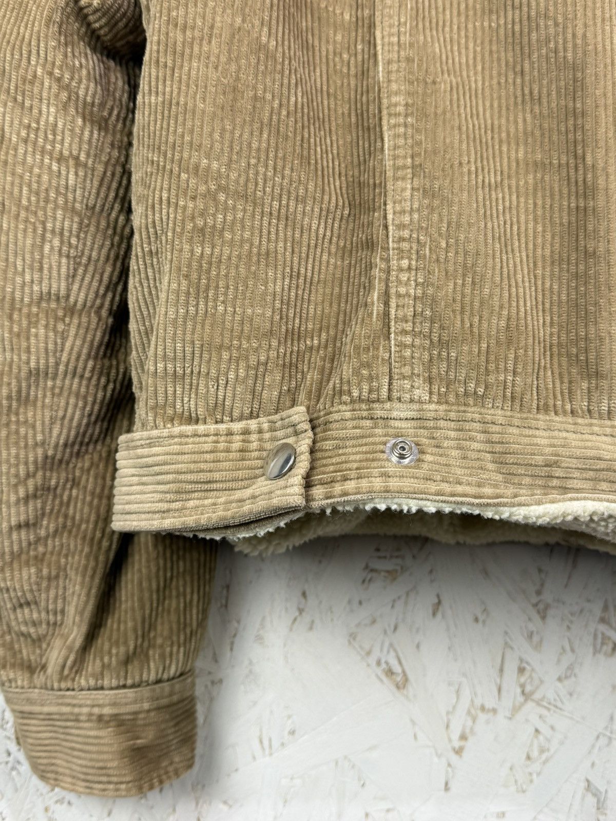 A.P.C. APC Shearling Ribbed Corduroy Sherpa Jacket Size L Beige Size US L / EU 52-54 / 3 - 7 Thumbnail