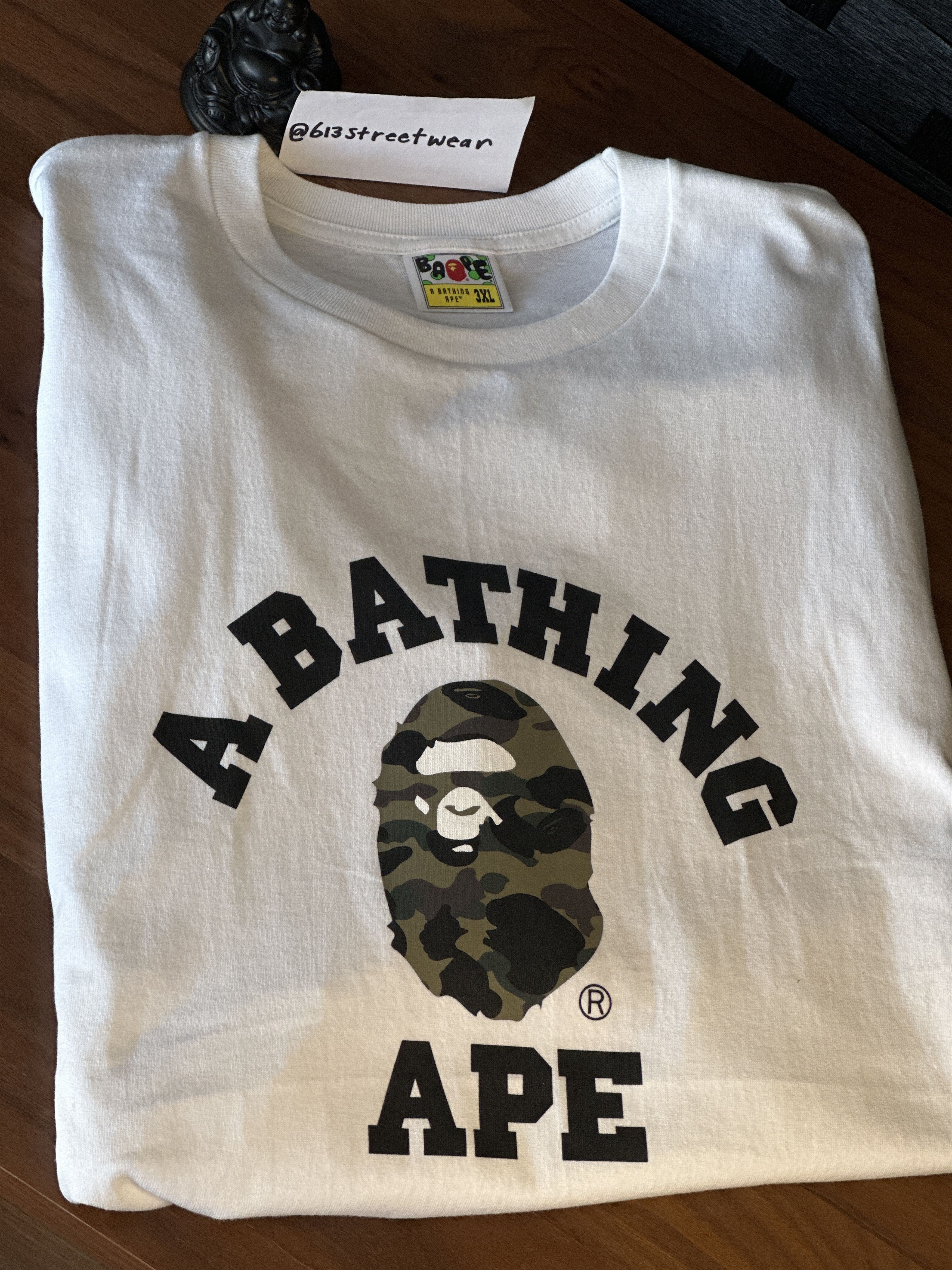 image of Bape 1St Camo College Tee in White, Men's (Size 2XL)