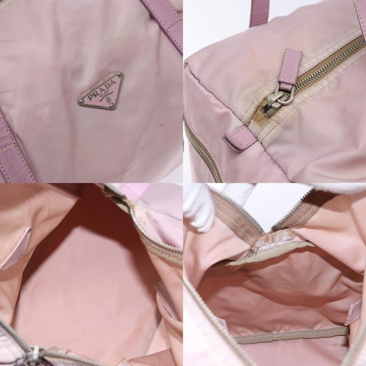 Prada PRADA Boston Bag Nylon Pink Silver Size ONE SIZE - 11 Thumbnail