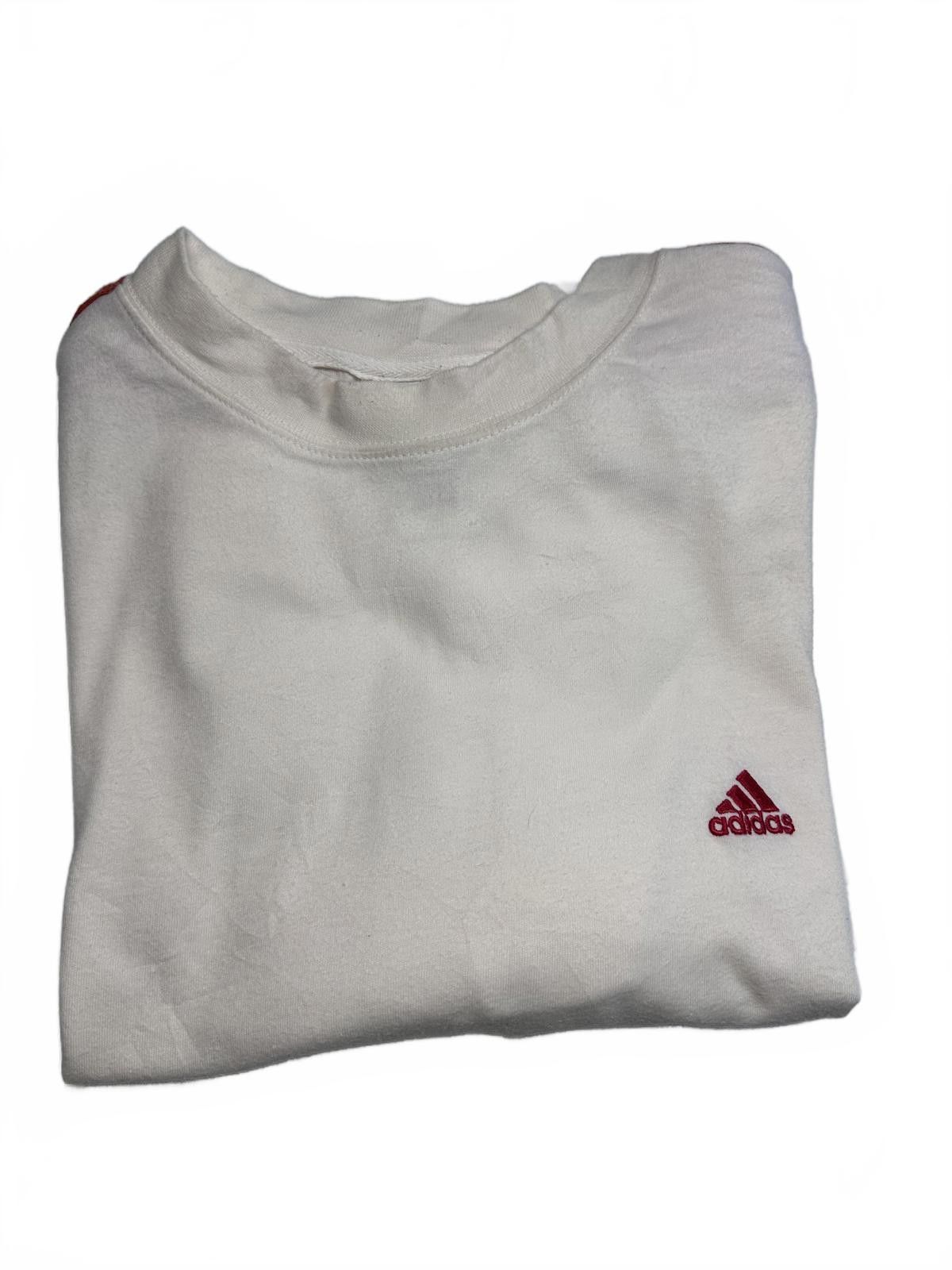 Adidas Adidas Cream T-Shirt with Red Stripes Size US XL / EU 56 / 4 - 6 Thumbnail