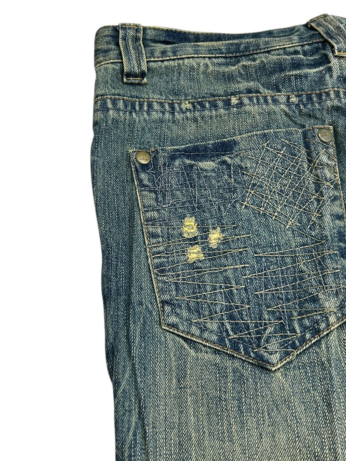 Hysteric Glamour × Japanese Brand × Le Grande Bleu (L.G.B.) Japanese Brand Jean Washed Blue Way Jean Zigzag Boro Pcoket Size US 31 - 22 Thumbnail