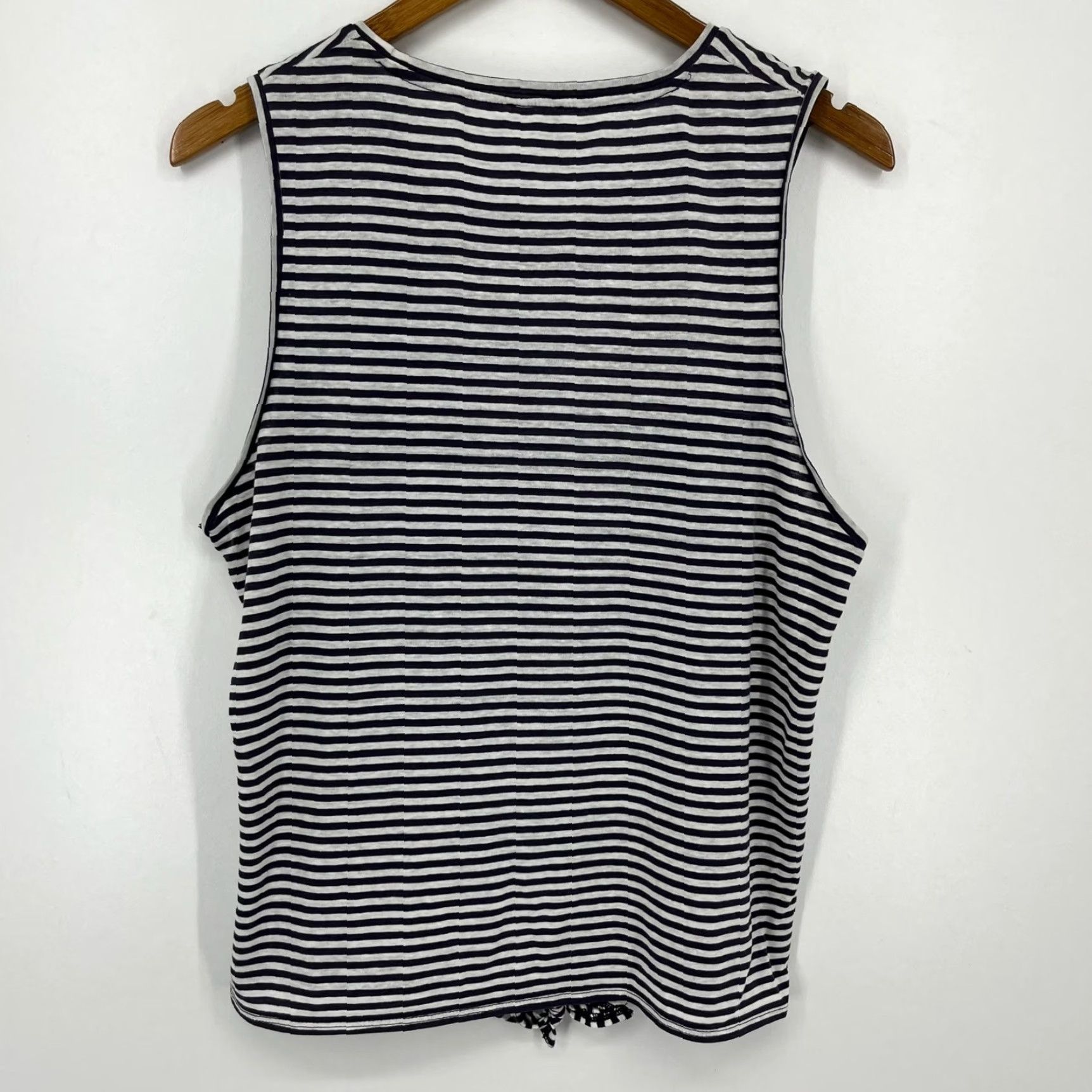 J.Crew J.CREW Tank Top Women's L White Striped Sleeveless Round Neck Size L / US 10 / IT 46 - 6 Thumbnail