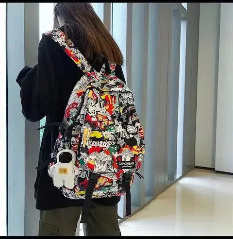Other Cute Graffiti Print Back Pack Size ONE SIZE - 2 Thumbnail