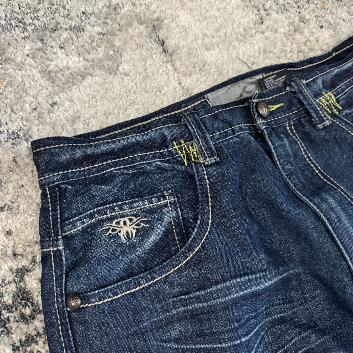 JNCO × Japanese Brand × Vintage Crazy Vintage y2k Royal blue cyber sigilism baggy jeans Size US 34 / EU 50 - 6 Thumbnail