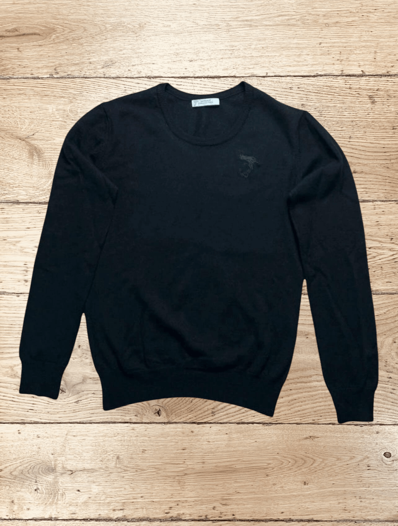 Tシャツ・カットソー VERSACE Midnight Blue Stretch Wool Blend Sweater Versace Midnight Blue Stretch Wool Blend Sweater | Grailed