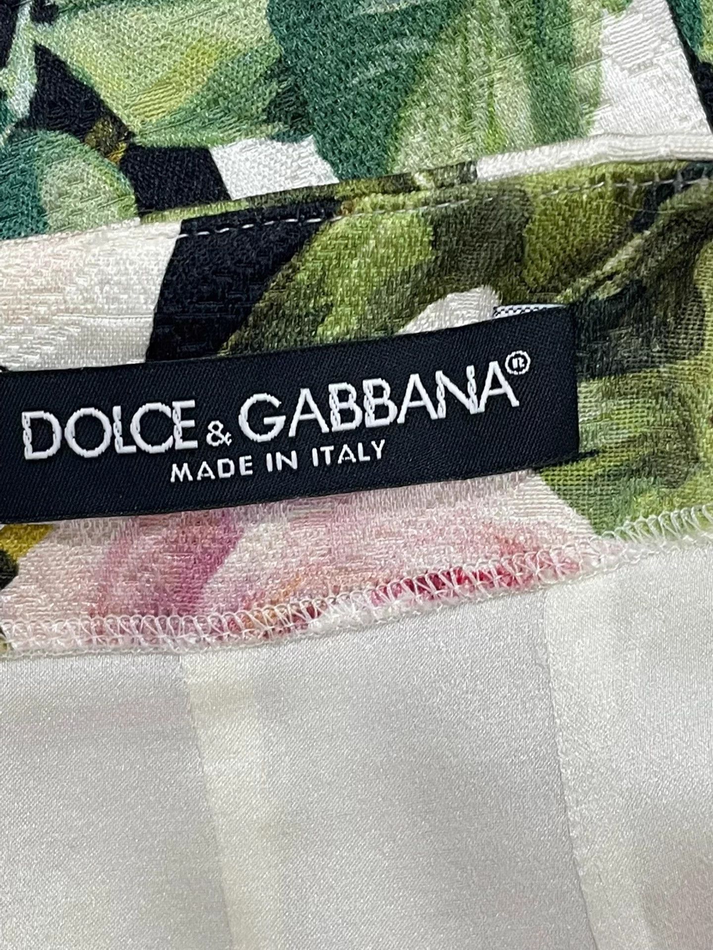 Dolce & Gabbana Dolce&Gabbana B&W ColorBlocked Striped Rose Skirt Size 26" / US 2 / IT 38 - 4 Thumbnail