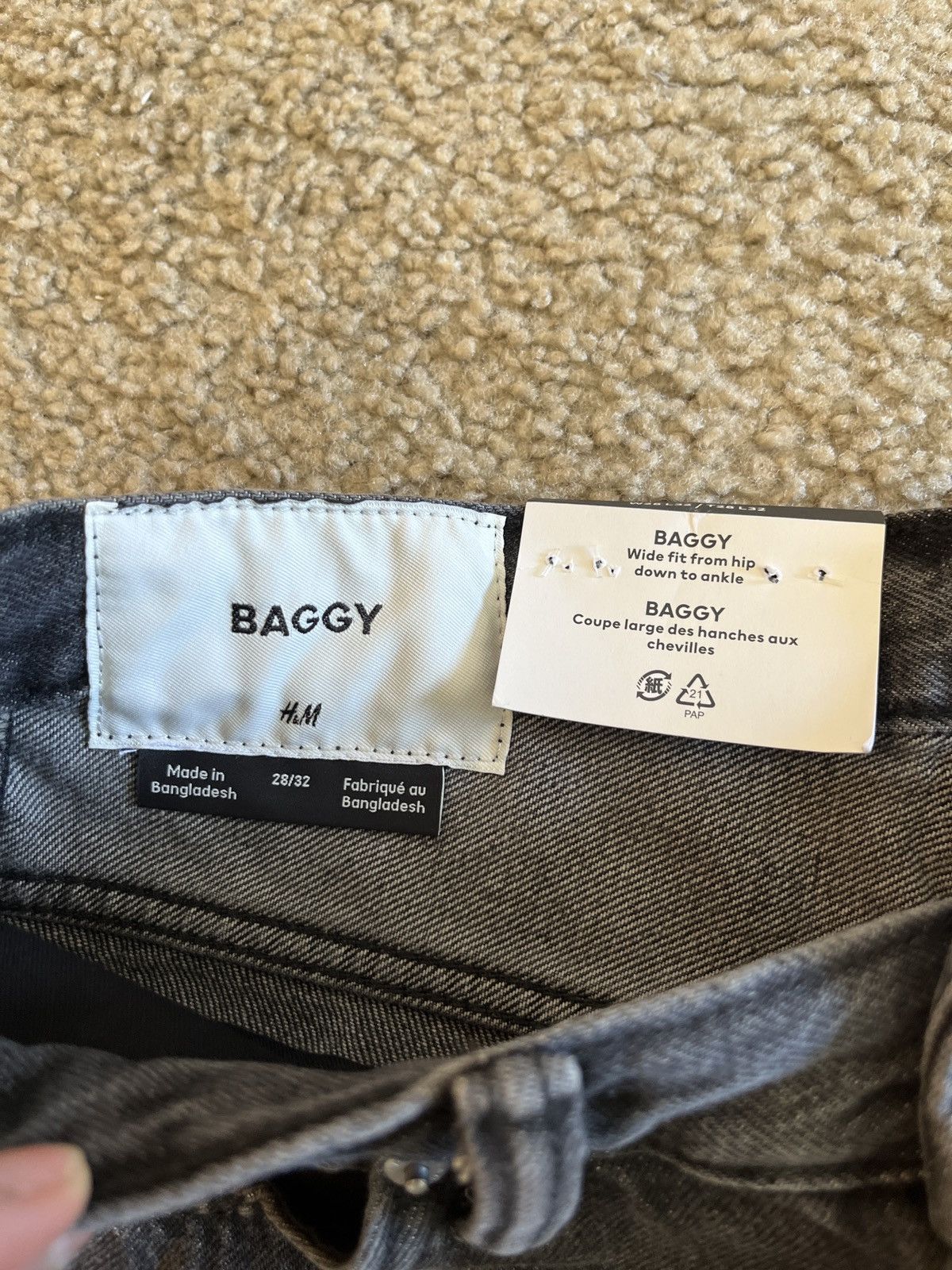Baggy  Washed Black Jeans Bottoms