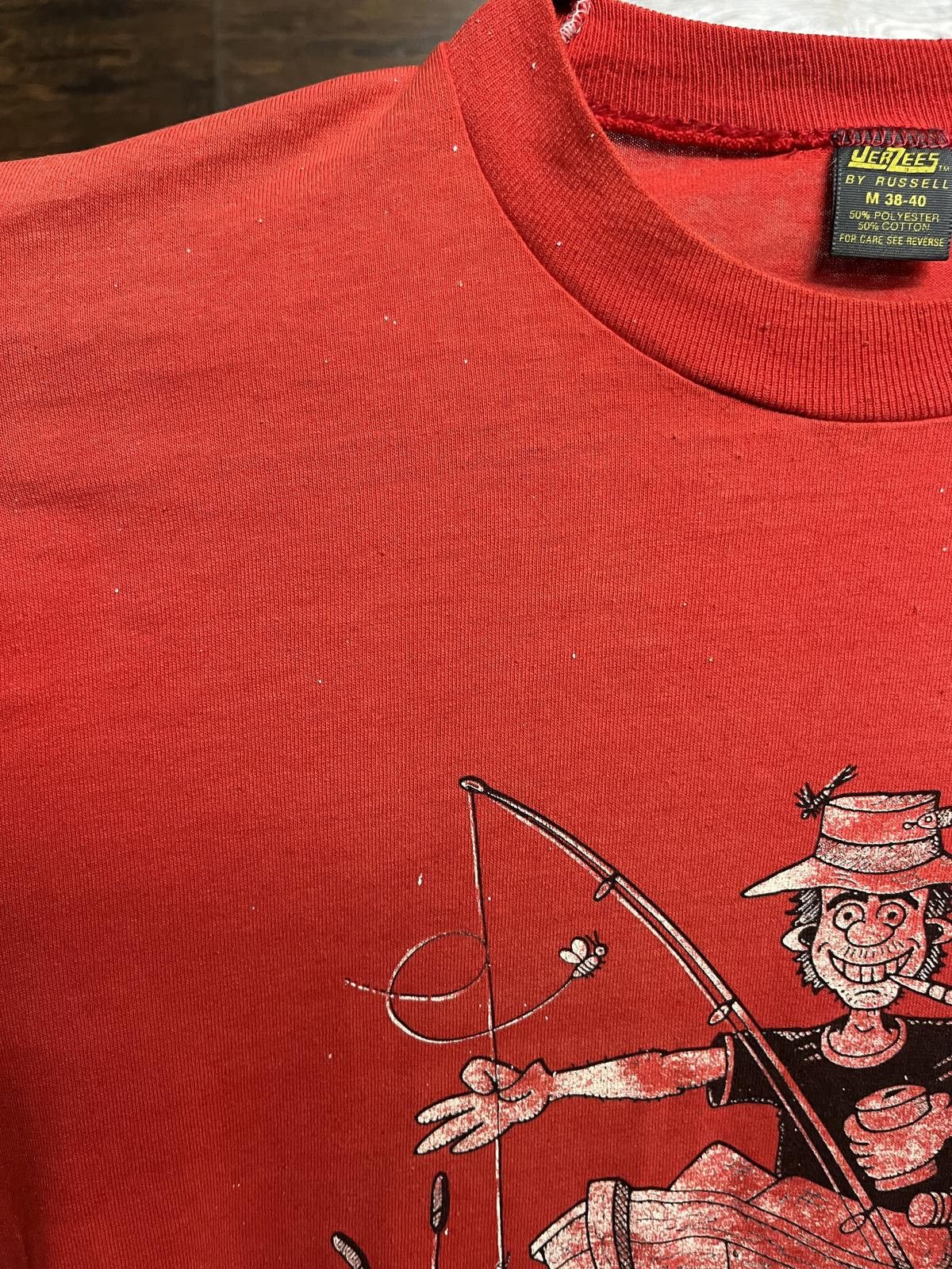 Jerzees VTG Fishing T-shirt 1985 The Worst Day Fishing Tee -M Size US M / EU 48-50 / 2 - 5 Thumbnail