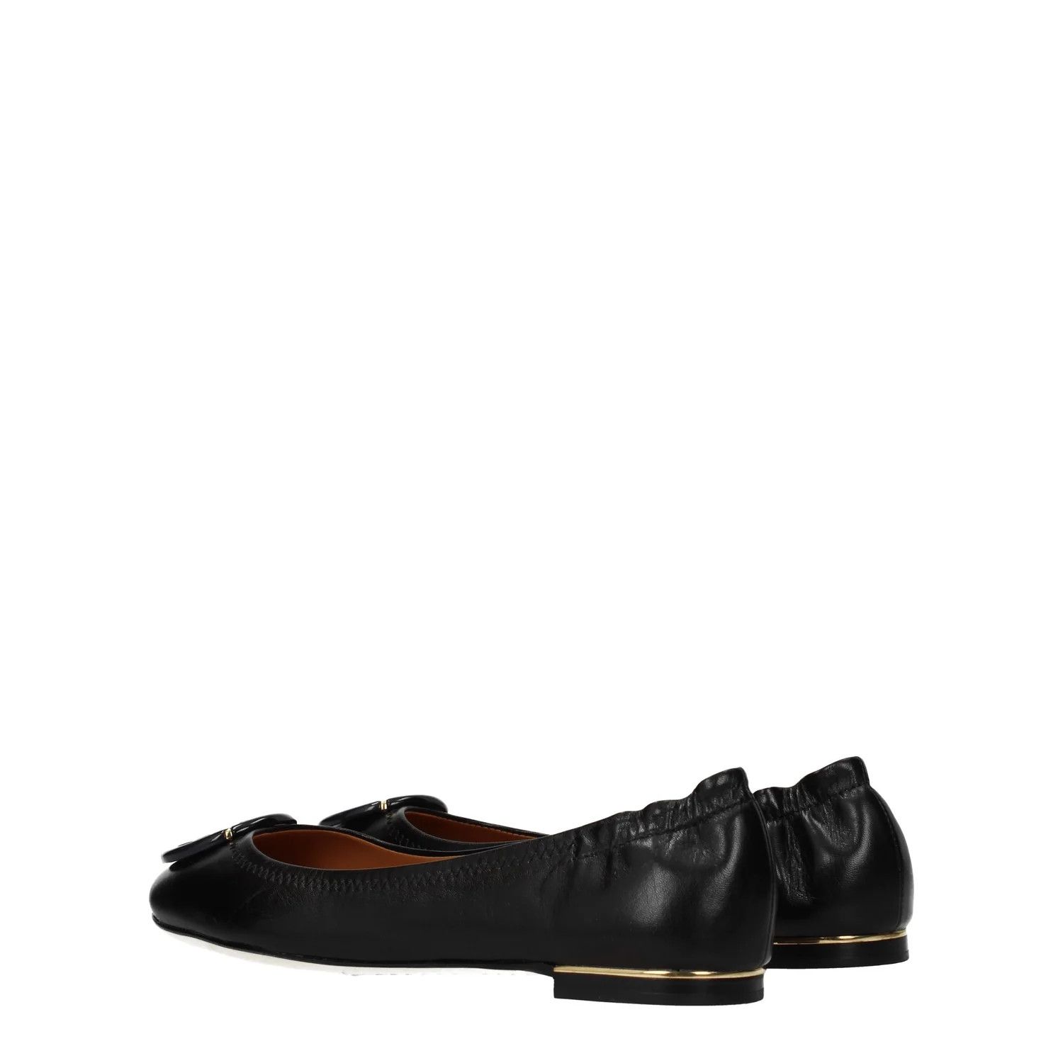 Tory Burch ob1o1e1124 Leather Ballet Flats in Black Size US 7 / IT 37 - 4 Thumbnail