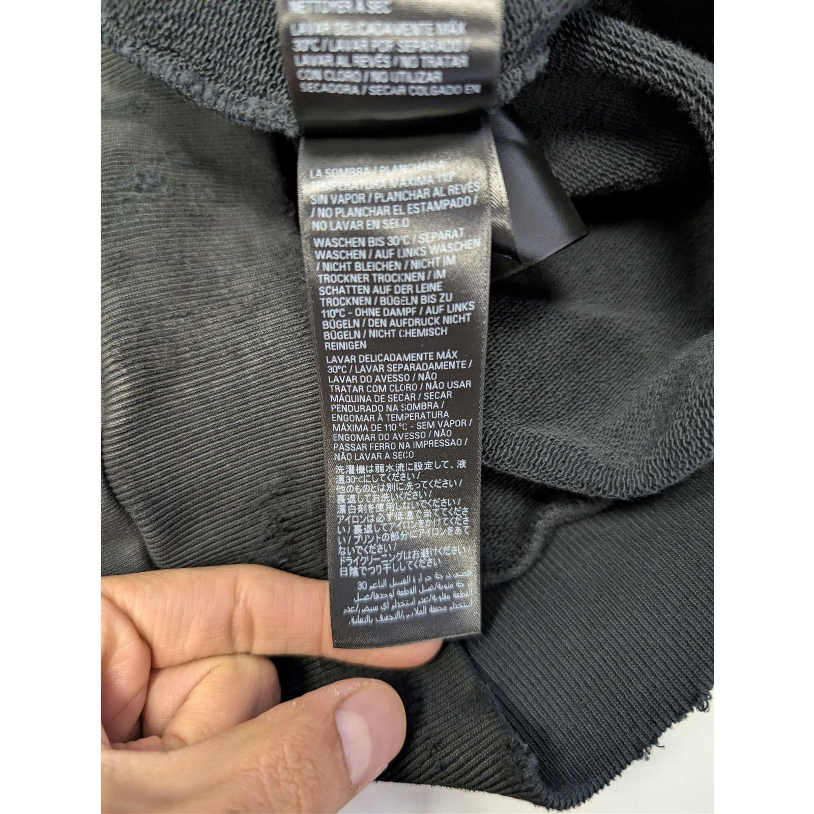 Balenciaga o1rshd1 3B Stencil Molleton Medium Fit Hoodie in Faded Black Size US M / EU 48-50 / 2 - 18 Thumbnail