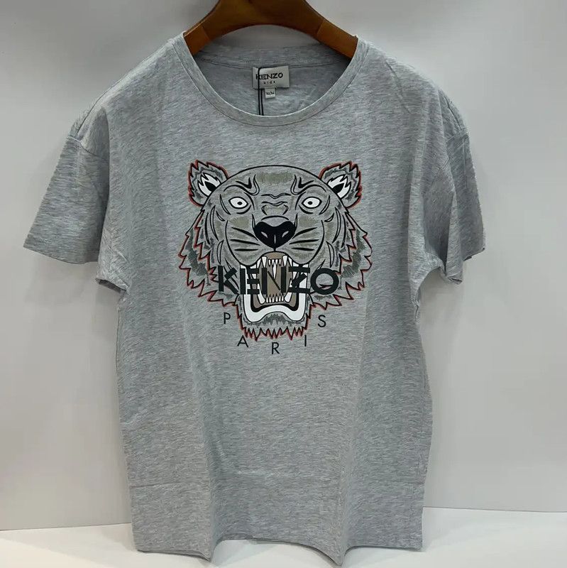 Kenzo KENZO Summer Logo Gray Cotton Tee 0089 Size M / US 6-8 / IT 42-44 - 1 Thumbnail