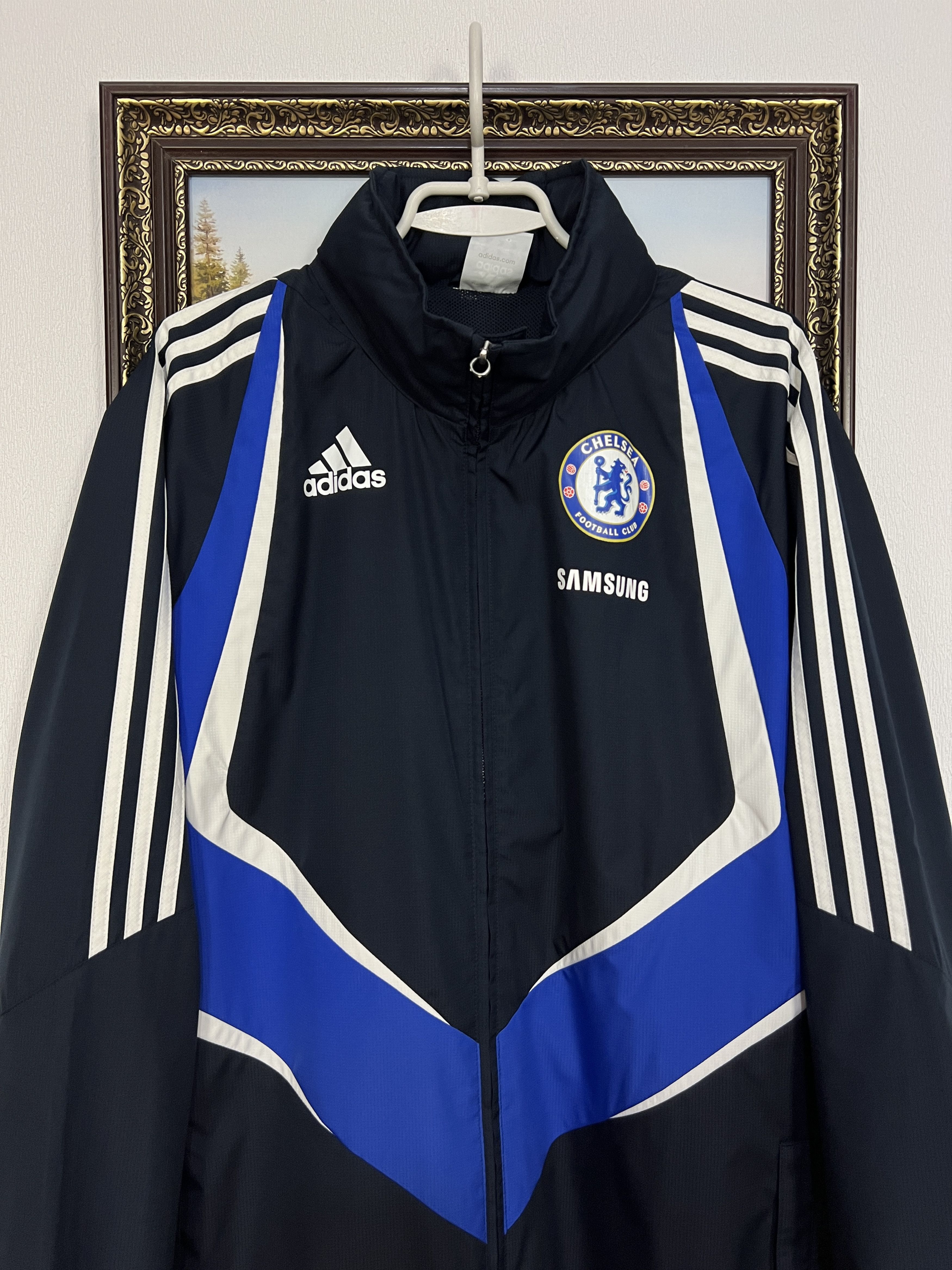Adidas Vintage Adidas Chelsea Football Hooded Jacket Soccer Track Size US M / EU 48-50 / 2 - 2 Thumbnail