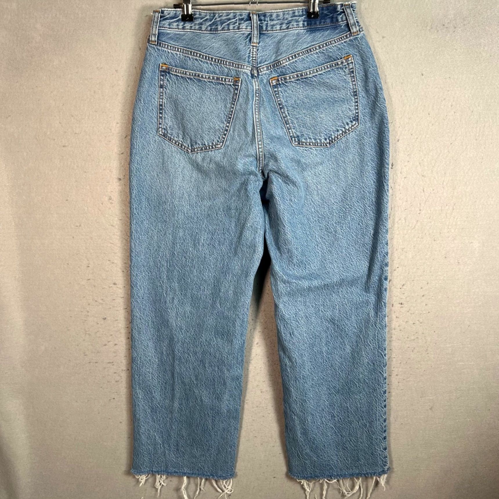 Abercrombie & Fitch ABERCROMBIE & FITCH High Rise Distressed Wide-Leg Jeans Womens 30/10 Light Wash Blue Size 30" / US 8 / IT 44 - 2 Thumbnail