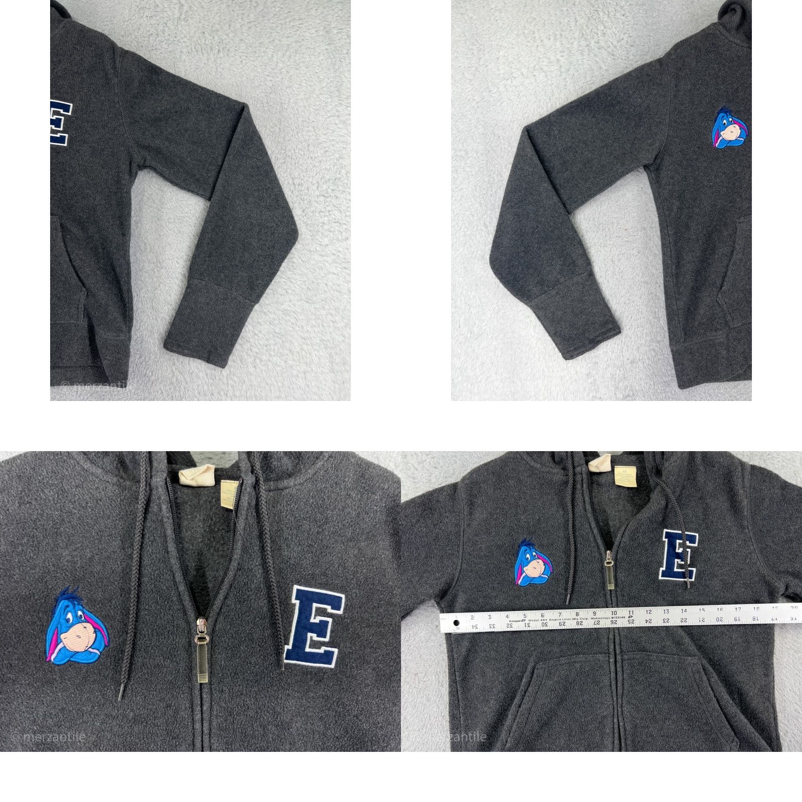 Disney Disney Girls XL Gray Eeyore Polyester Fleece Full Zip Hoodie Size XL / US 12-14 / IT 48-50 - 8 Thumbnail