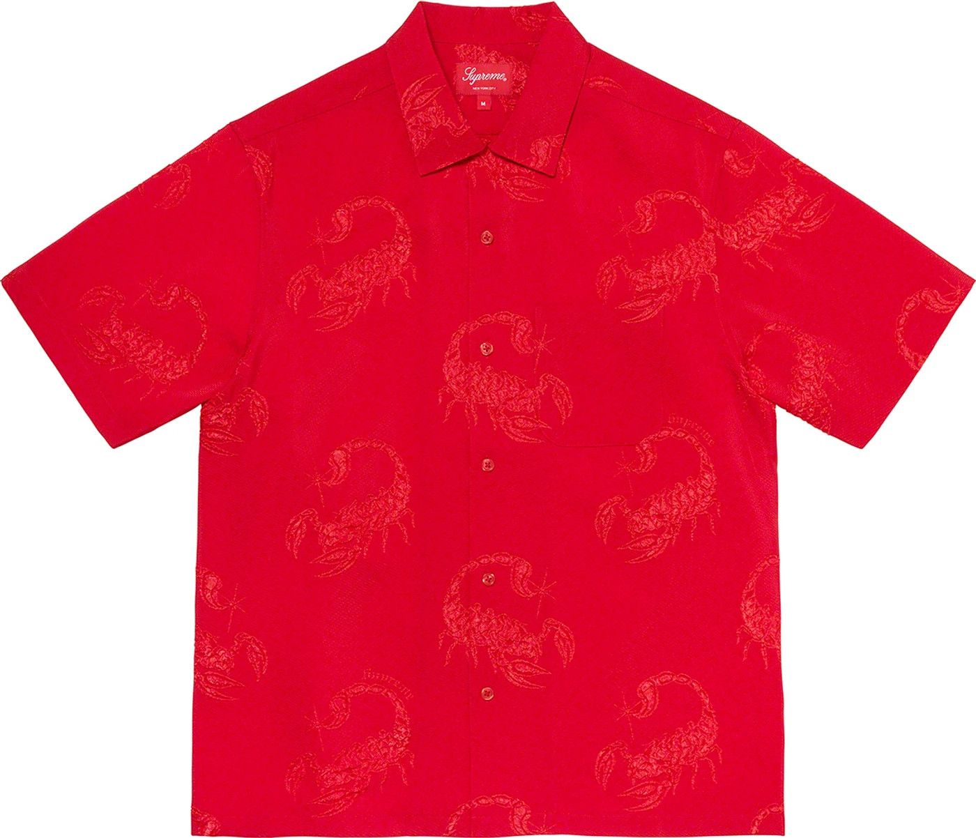 image of Supreme Scorpion Jacquard Shirt in Red, Men's (Size XL)