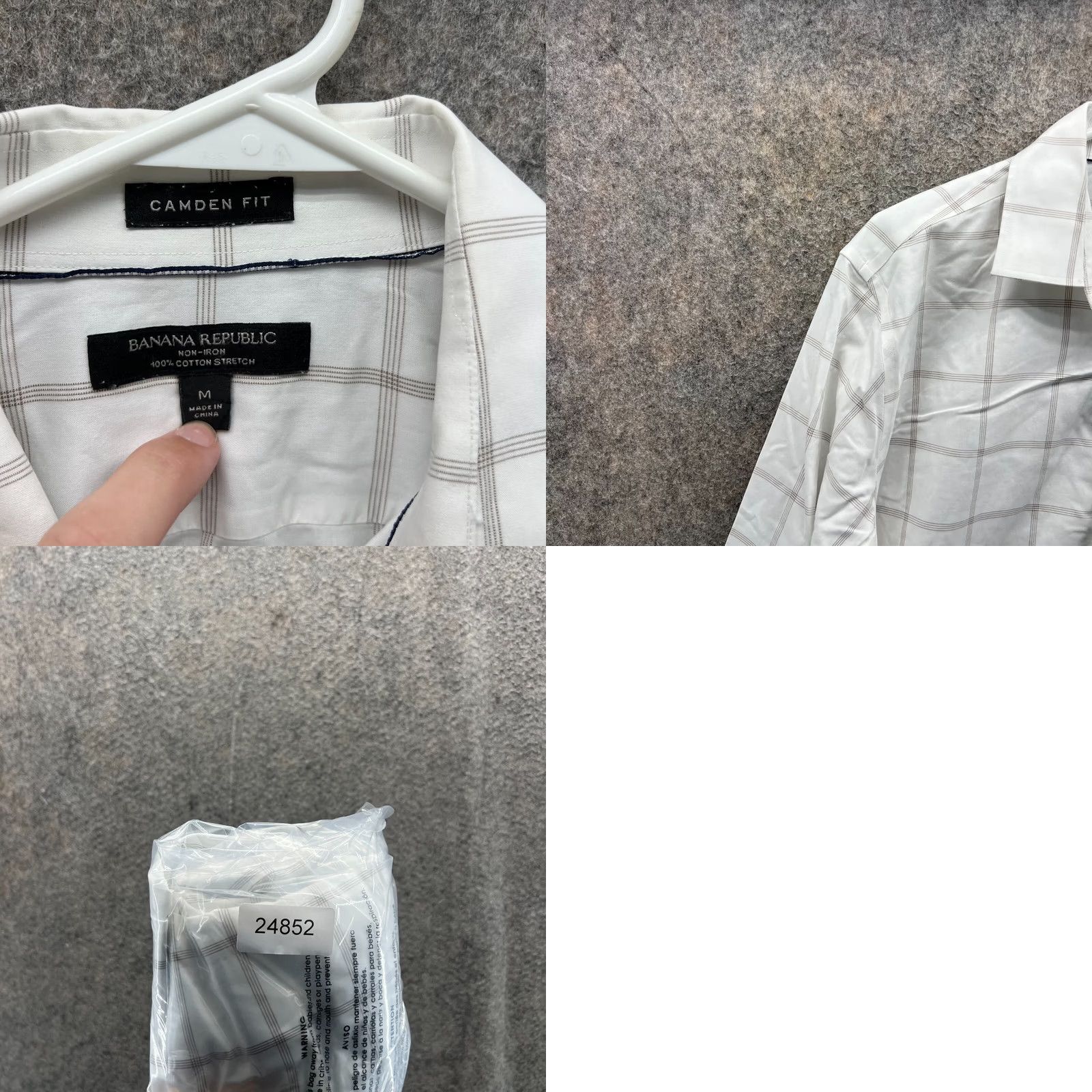 Banana Republic Banana Republic Shirt Men Medium White Glen Check Button Down Stretch Camden Size US M / EU 48-50 / 2 - 9 Thumbnail
