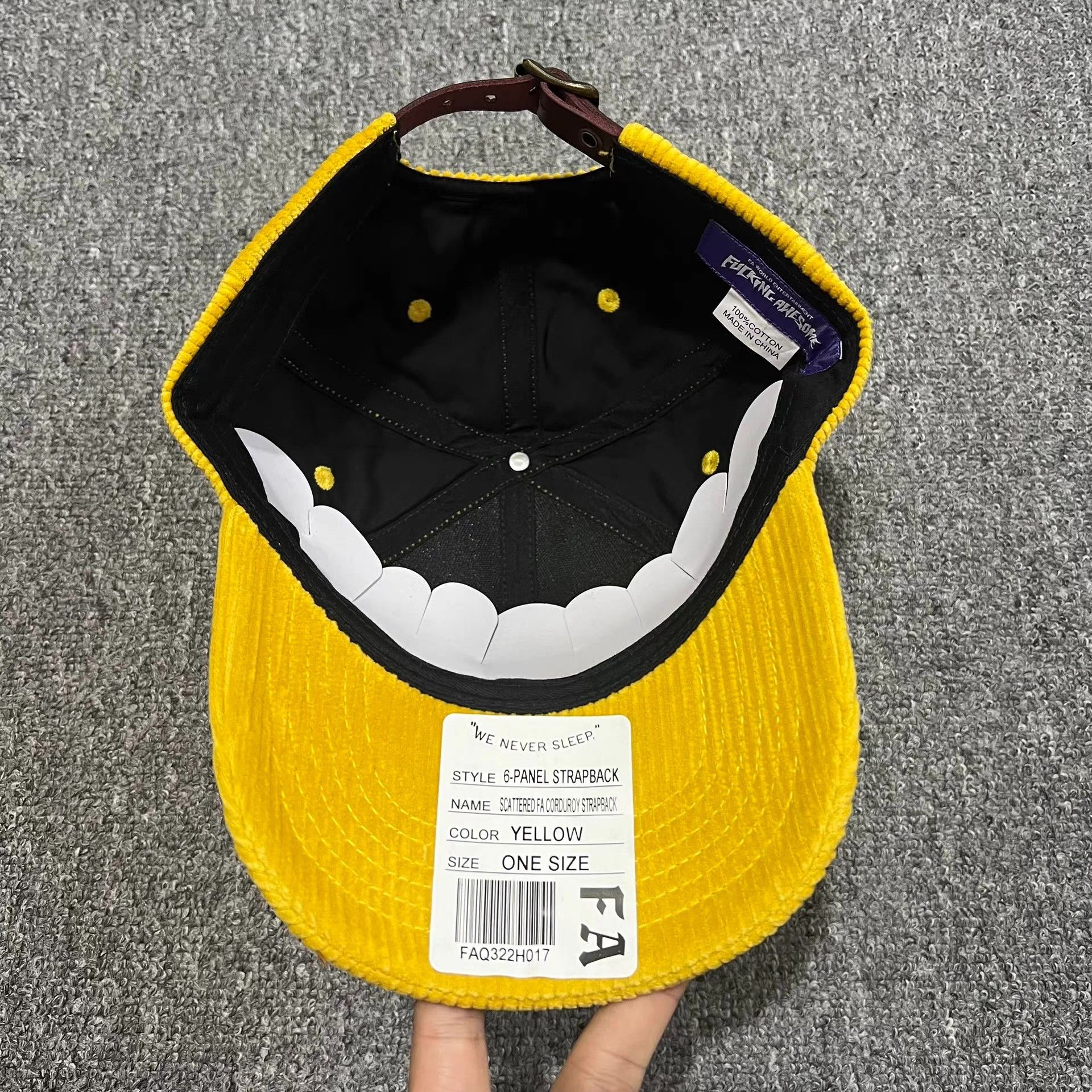 Fucking Awesome FuckingAwesomeEmbroideredCorduroyCurvedBrim Baseball Cap Q7 Size ONE SIZE - 5 Thumbnail