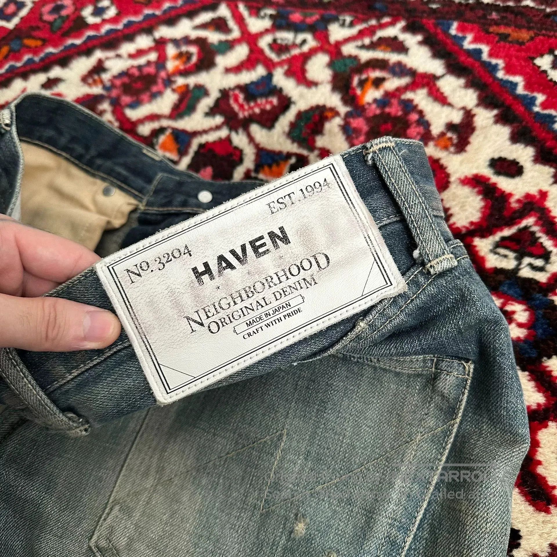 Neighborhood distressed blue jeans with unique detailing. Size US 42 / EU 58 - 6 Thumbnail