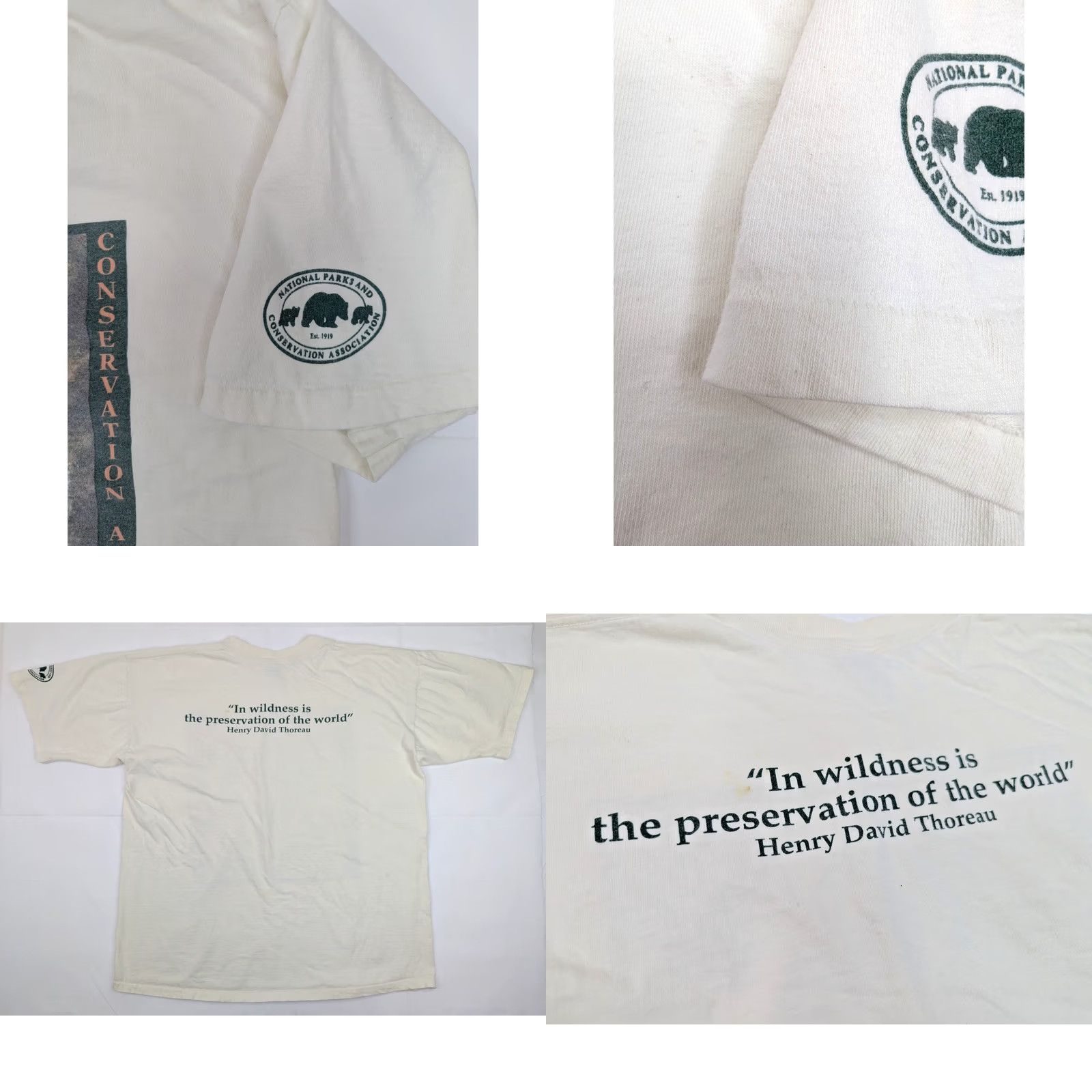 Vintage VINTAGE Trench Wolf Graphic Shirt Men L Short Sleeve White 1990s Animals Crew Neck T-Shirt Size US L / EU 52-54 / 3 - 8 Thumbnail