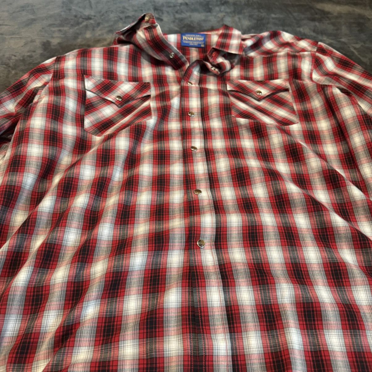 Pendleton Red Plaid Pendleton Western Pearl Snap Button Up Shirt XXL Size US XXL / EU 58 / 5 - 3 Thumbnail