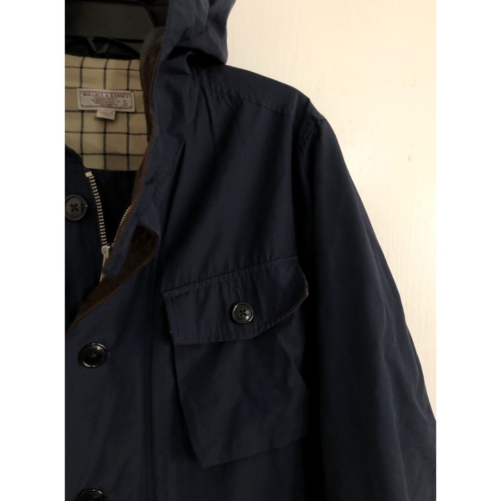 J.Crew Wallace & Barnes Jacket Mens Small Navy Parka Hooded Insulated Zip Button Coat Casual Travel Size US S / EU 44-46 / 1 - 5 Thumbnail