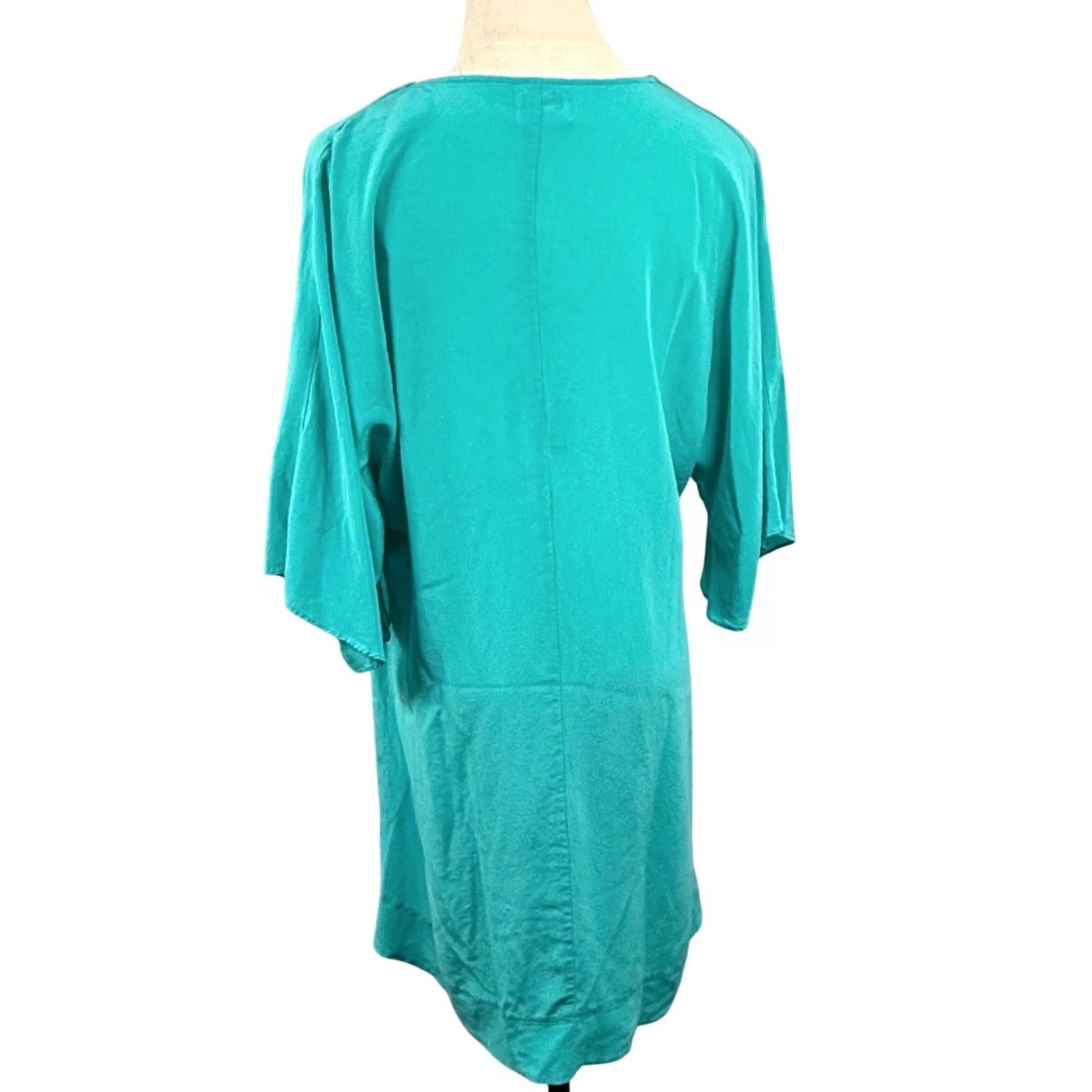 Vintage MARYAN MEHLHORN M Silk Tunic Dress Braided V-Neck Kimono Resortwear Quiet Luxury Size ONE SIZE - 4 Thumbnail