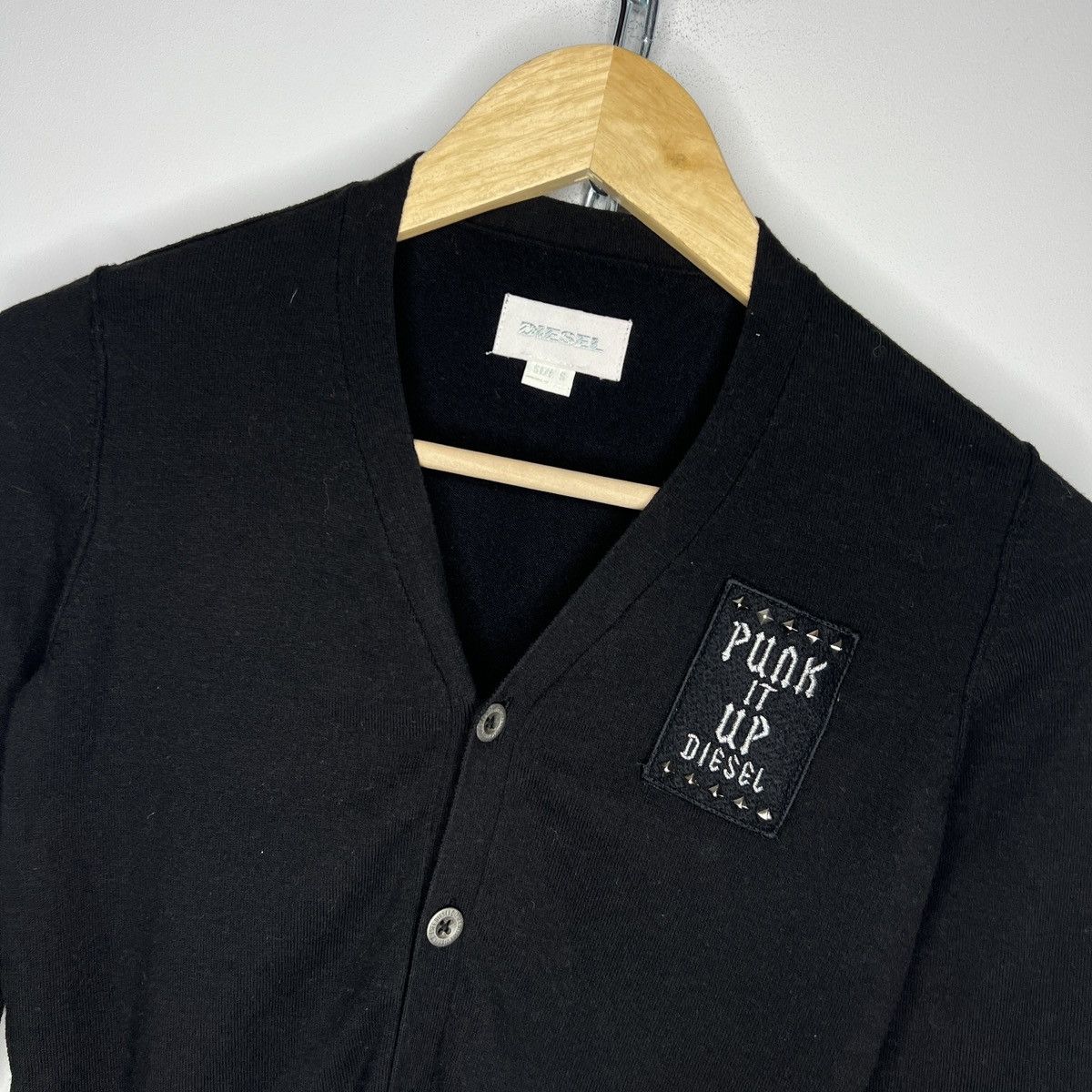 Diesel × Vintage Vintage 90s Diesel Cardigan Sweater Punk It Up Jumper Y2K Size XS / US 0-2 / IT 36-38 - 4 Thumbnail