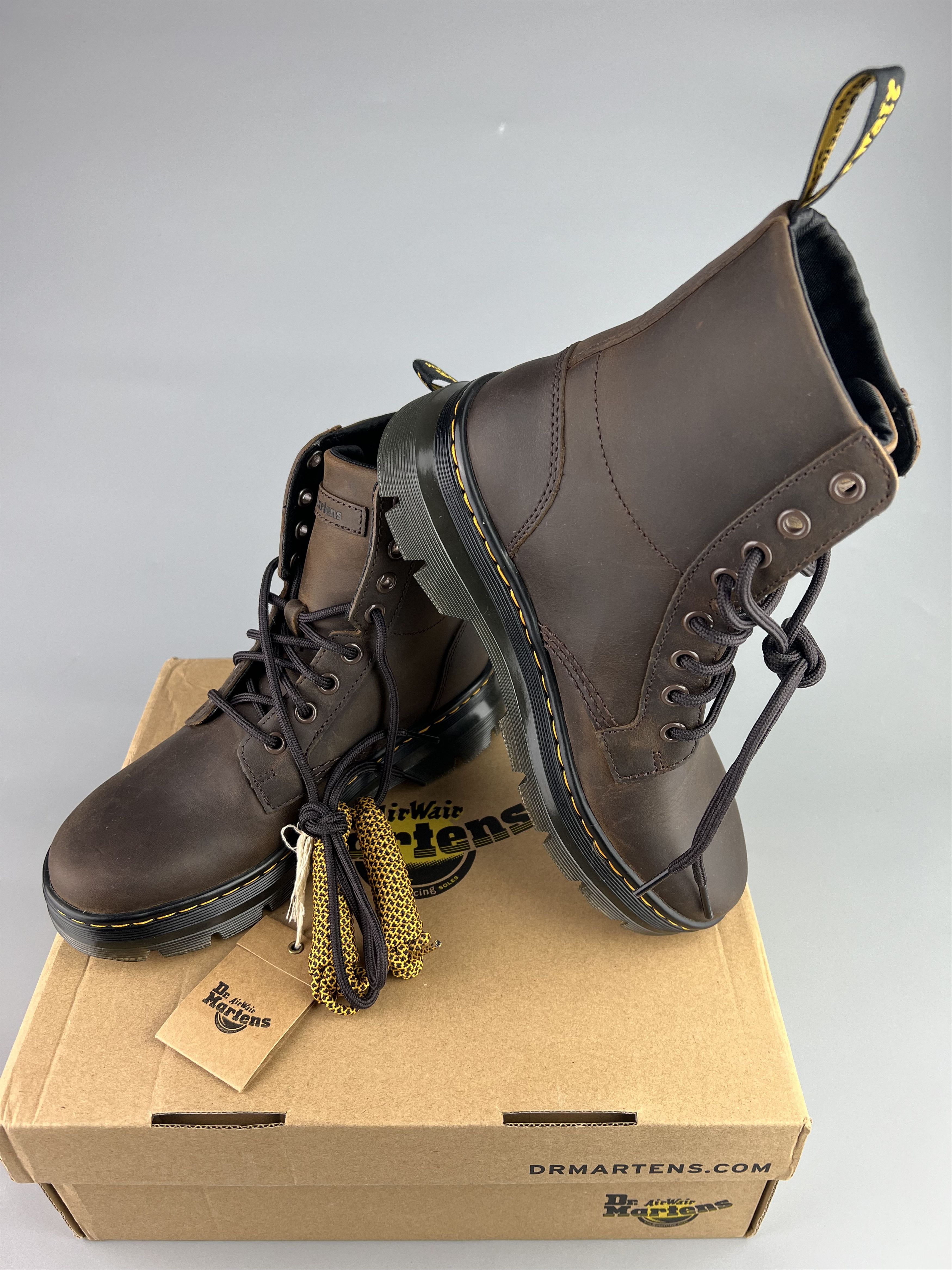 Dr. Martens Dr.Martens Combs Leather Brown Combat Boots Size US5 Size US 5 / IT 35 - 5 Thumbnail