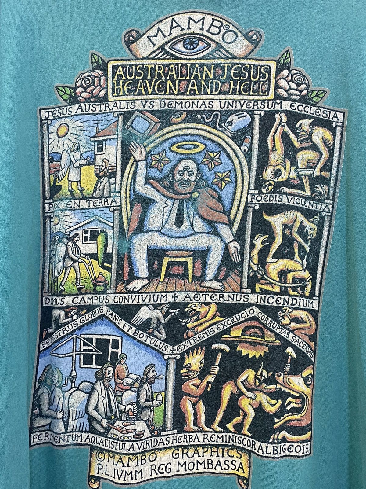 Mambo Distress Damange sunfaded Mambo Jesus Heaven And Hell Size US M / EU 48-50 / 2 - 2 Thumbnail
