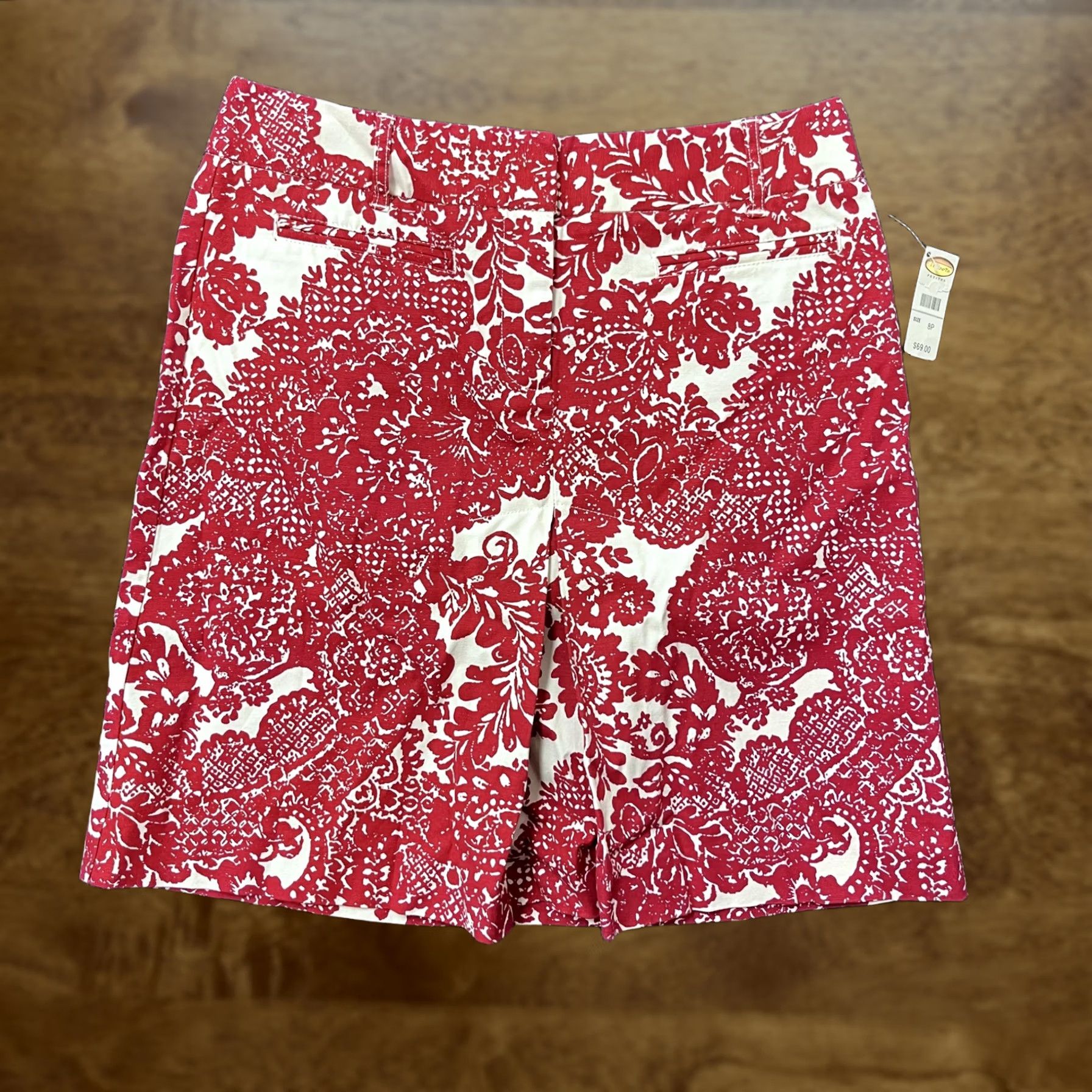 Talbots Talbots Shorts Womens 8 Red White Floral Stretch Petite Dressy Summer NWT Size 30" / US 8 / IT 44 - 1 Thumbnail