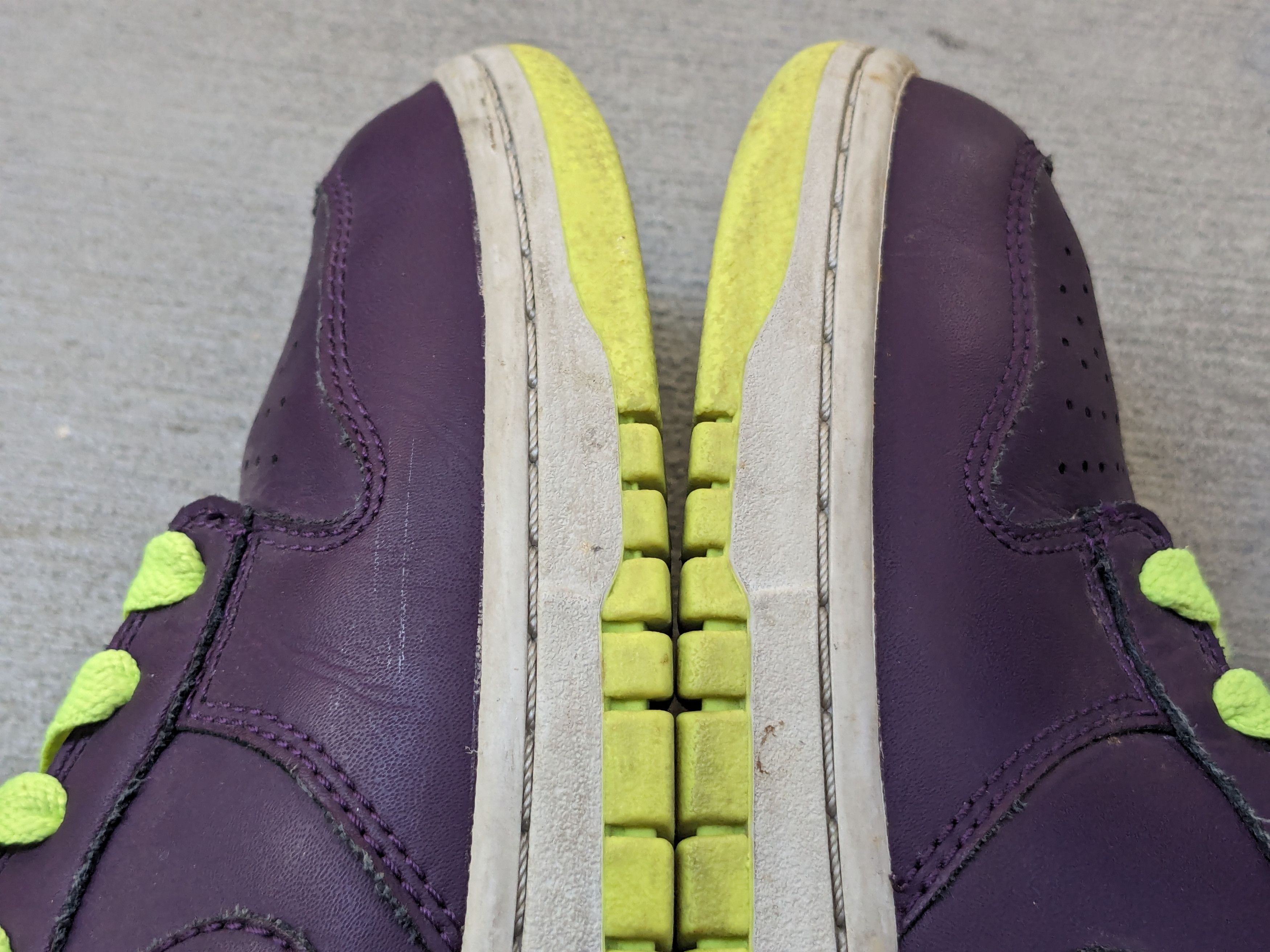 Nike Nike Dunk Low CL Joker Purple Leather Neon Green 318020-551 Size US 9.5 / EU 42-43 - 7 Thumbnail