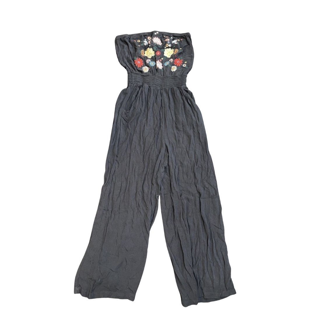 Target Basics Xhilaration Strapless Jumpsuit Floral Embroidery Boho Chic Size 26" / US 2 / IT 38 - 1 Thumbnail