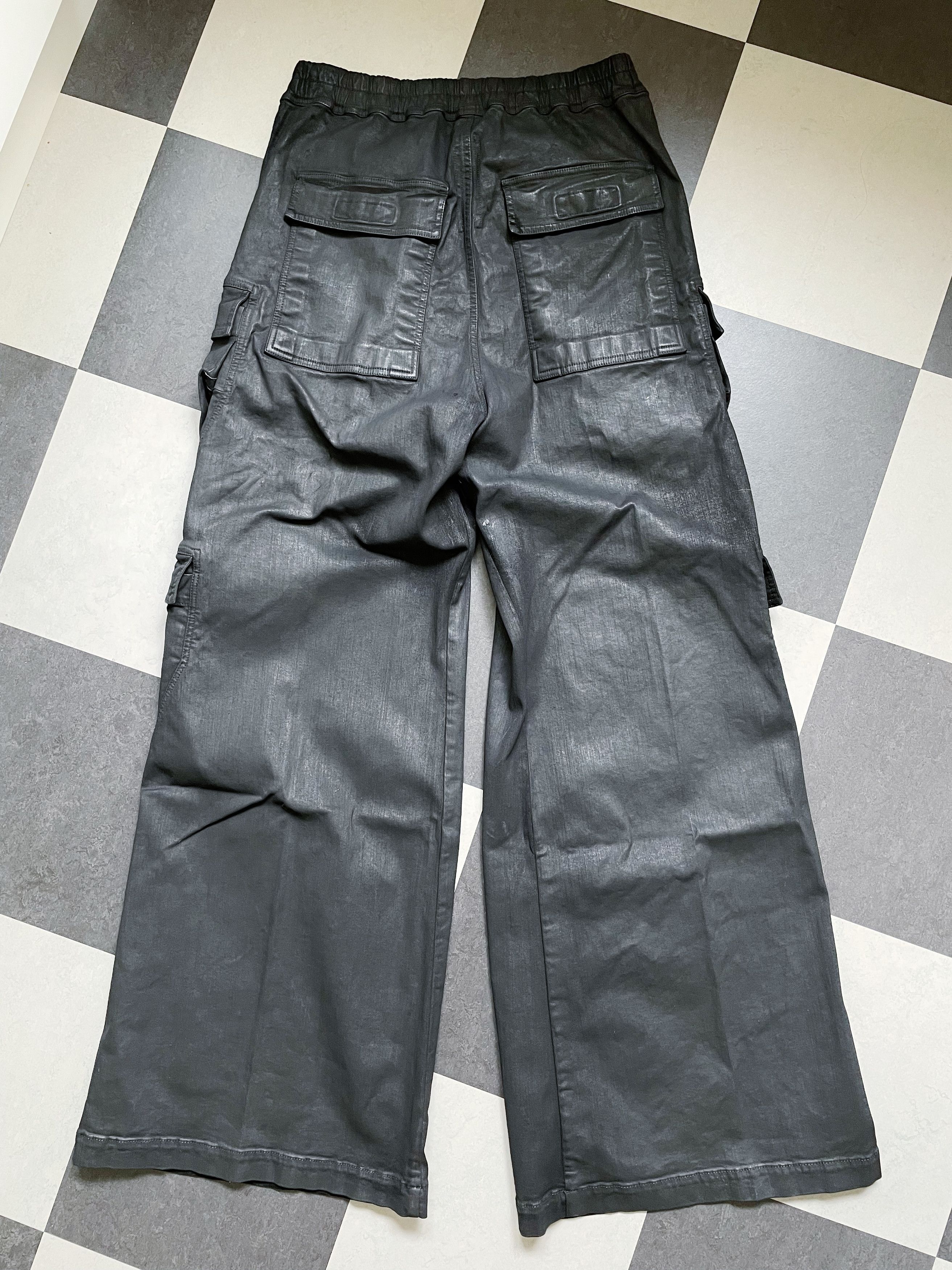 Rick Owens Drkshdw DOUBLE CARGO JUMBO BELA BLACK WAX PANTS Size US 34 / EU 50 - 3 Thumbnail