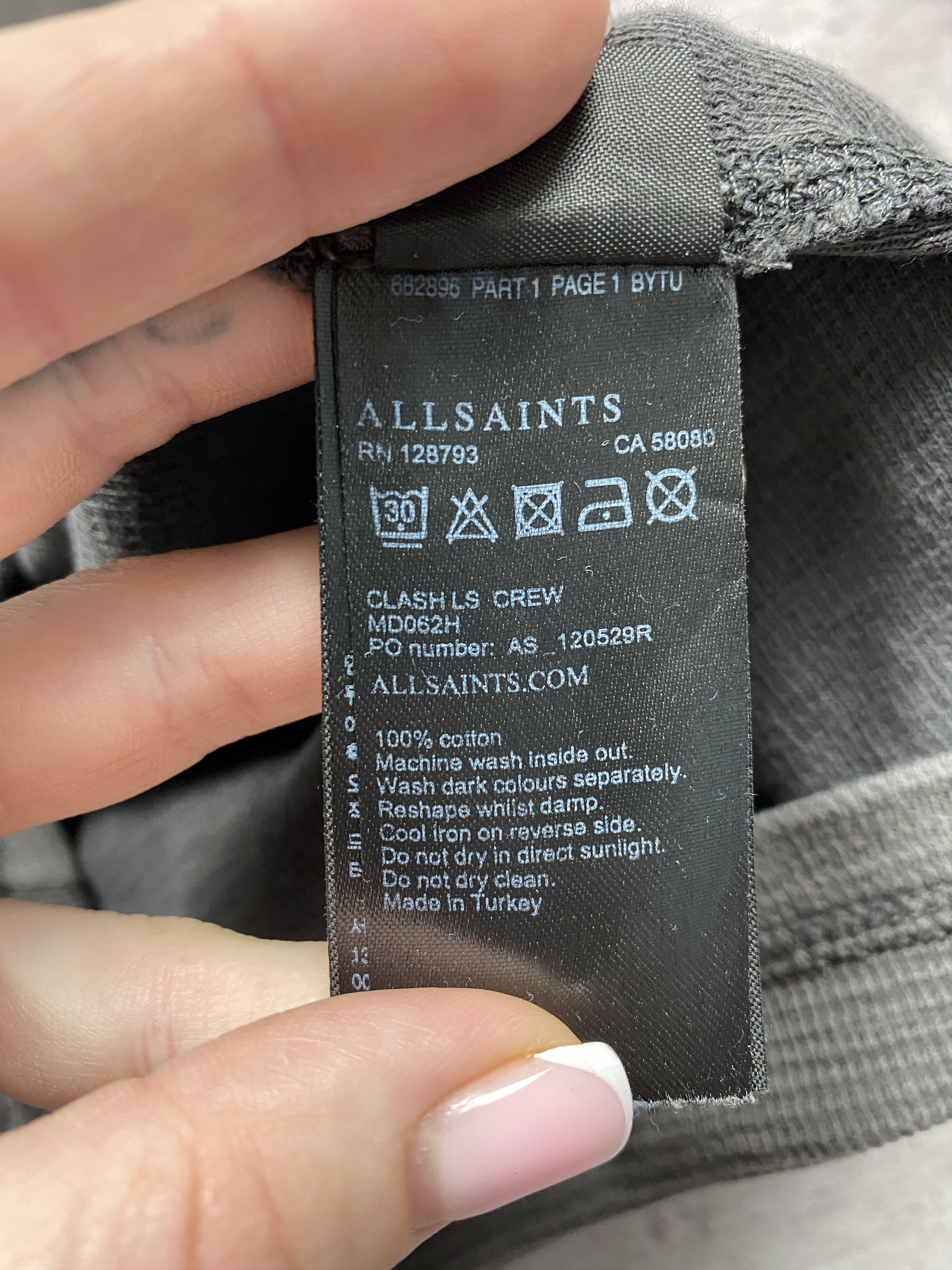 Allsaints × Vintage Allsaints Vintage Mens Clash Crew Neck Long Sleeve T-Shirt Size US L / EU 52-54 / 3 - 5 Thumbnail