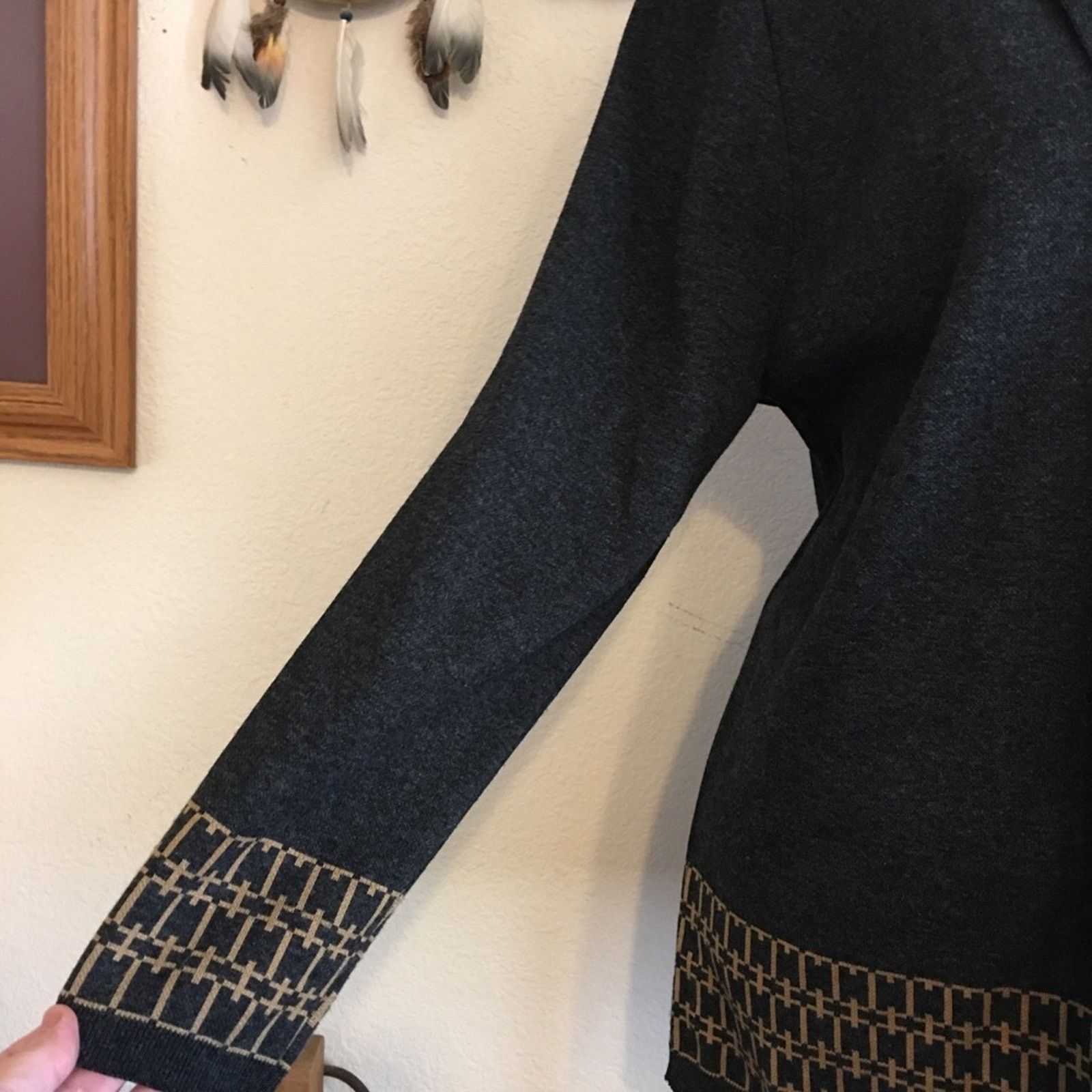 Vintage Vintage Alfred Dunner dark gray open front jacket Size M / US 6-8 / IT 42-44 - 2 Thumbnail