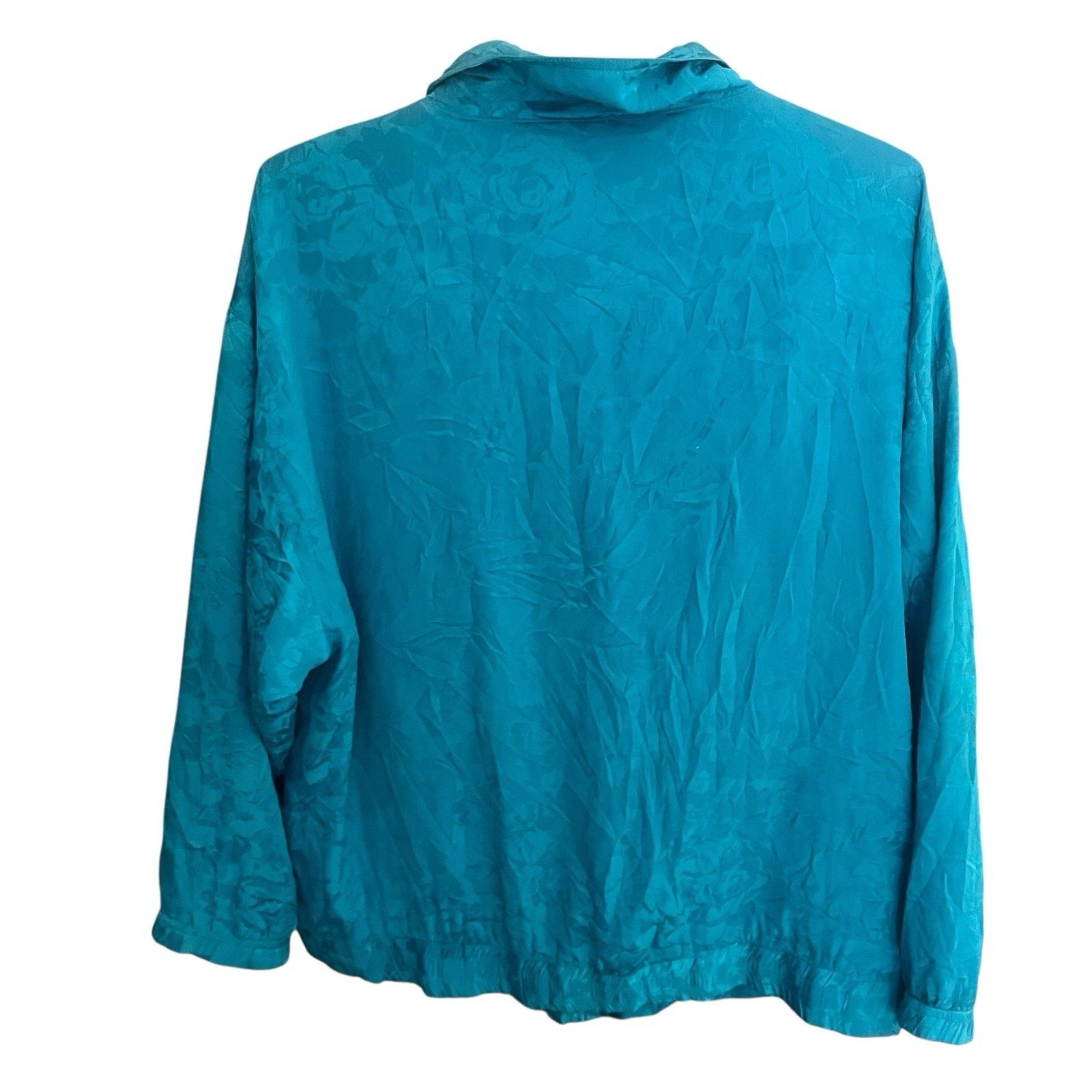 Other Mureli women's XL blue all over 100% silk zip windbreaker Size XL / US 12-14 / IT 48-50 - 2 Thumbnail