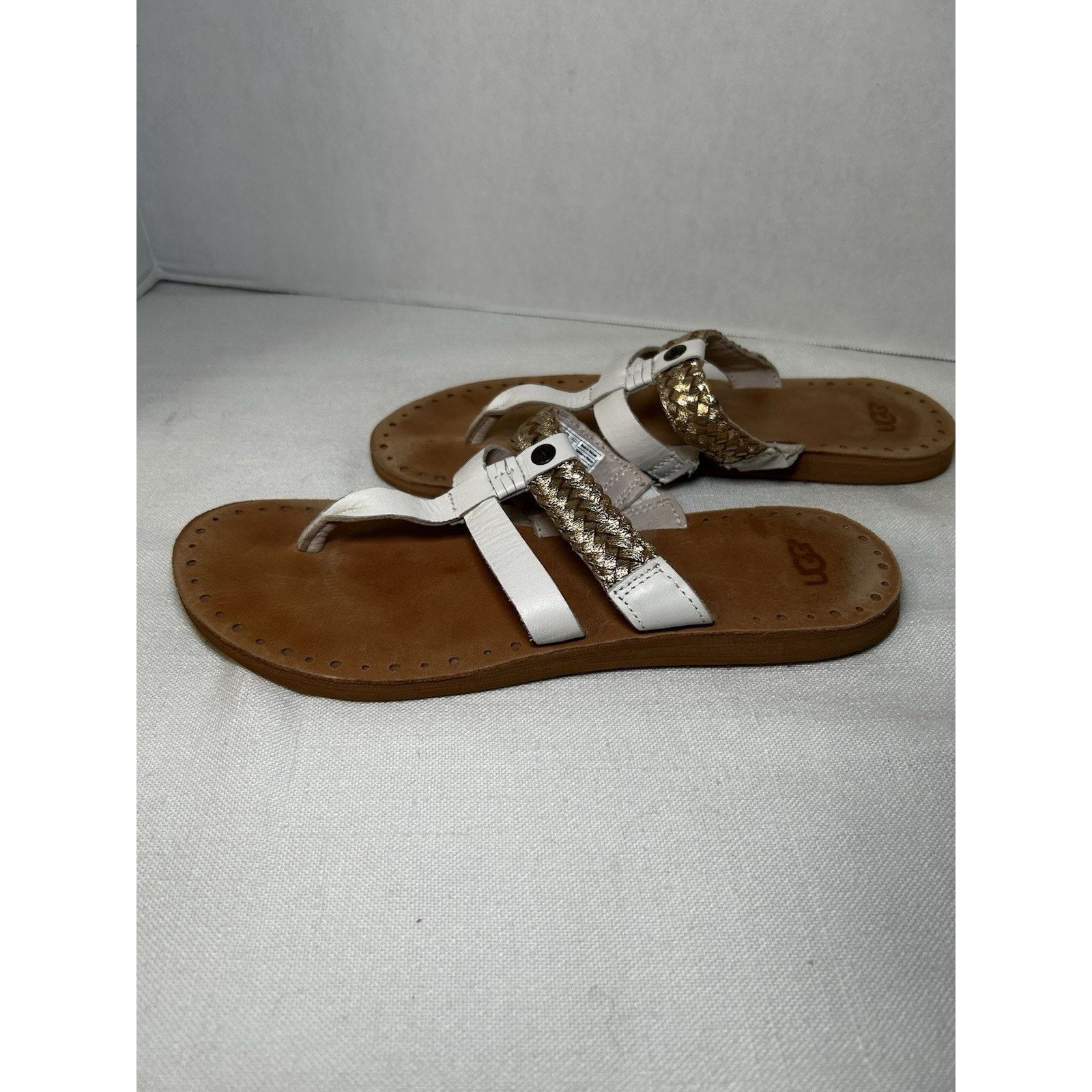 Ugg UGG Audra Leather Braided Thong Flip Flop Sandal Women SZ 9 Size US 9 / IT 39 - 5 Thumbnail