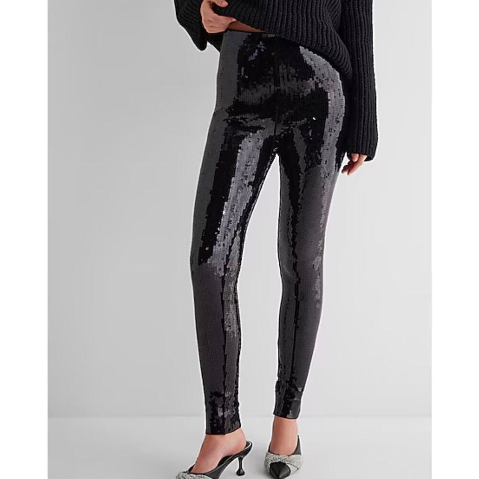 Express Express- High Waisted Sequin Leggings Size 28" / US 6 / IT 42 - 1 Thumbnail