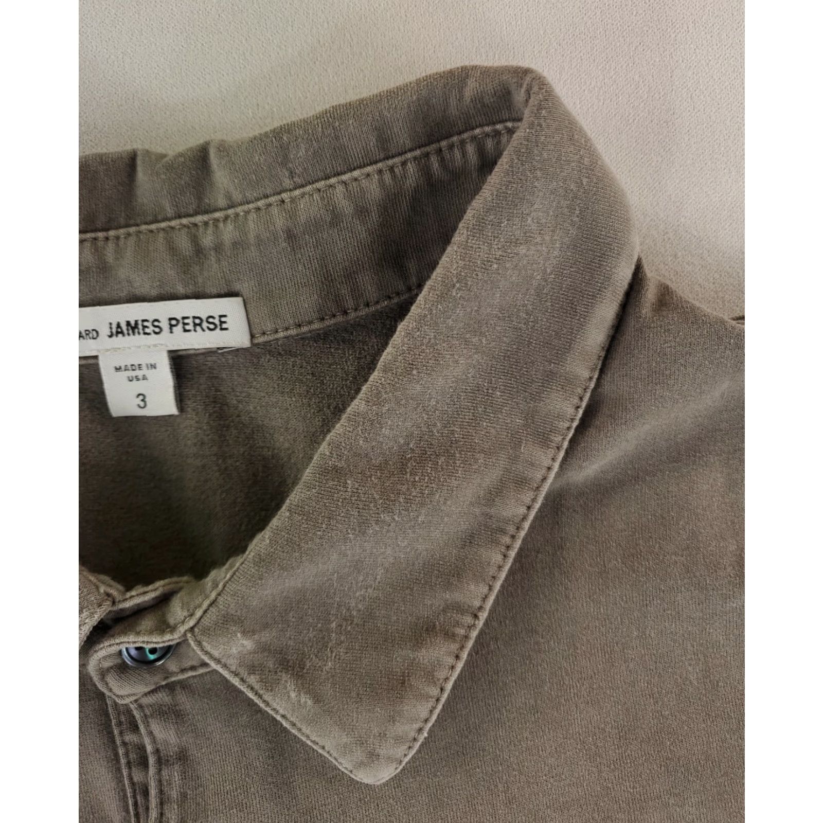 Vintage Standard James Perse Supima Cotton Polo Shirt Short Sleeve Gray Mens L Size US L / EU 52-54 / 3 - 2 Thumbnail
