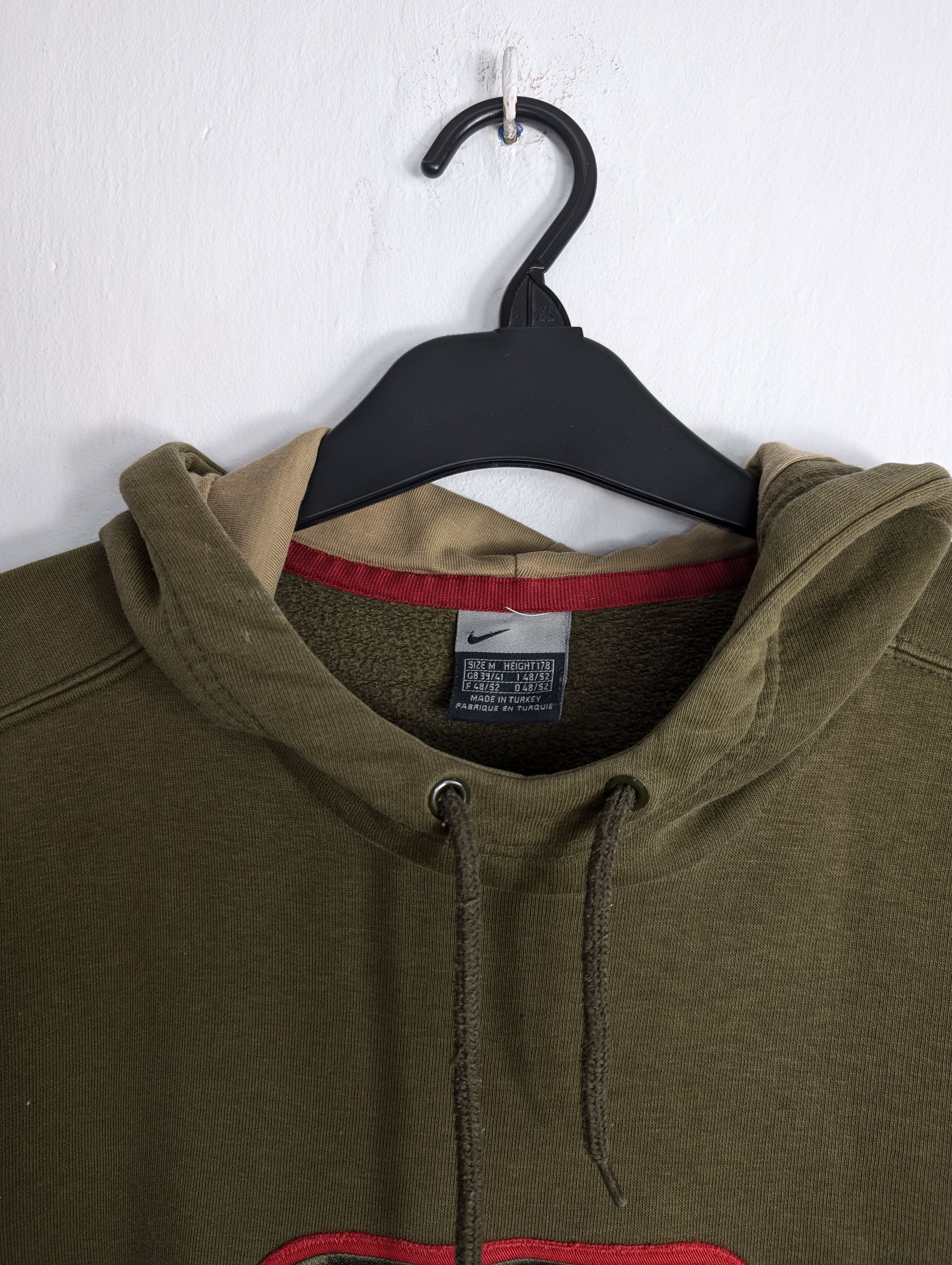 Nike Vintage Nike Hoodie Central Logo Olive Y2K Boxy Retro Baggy Size US M / EU 48-50 / 2 - 4 Thumbnail