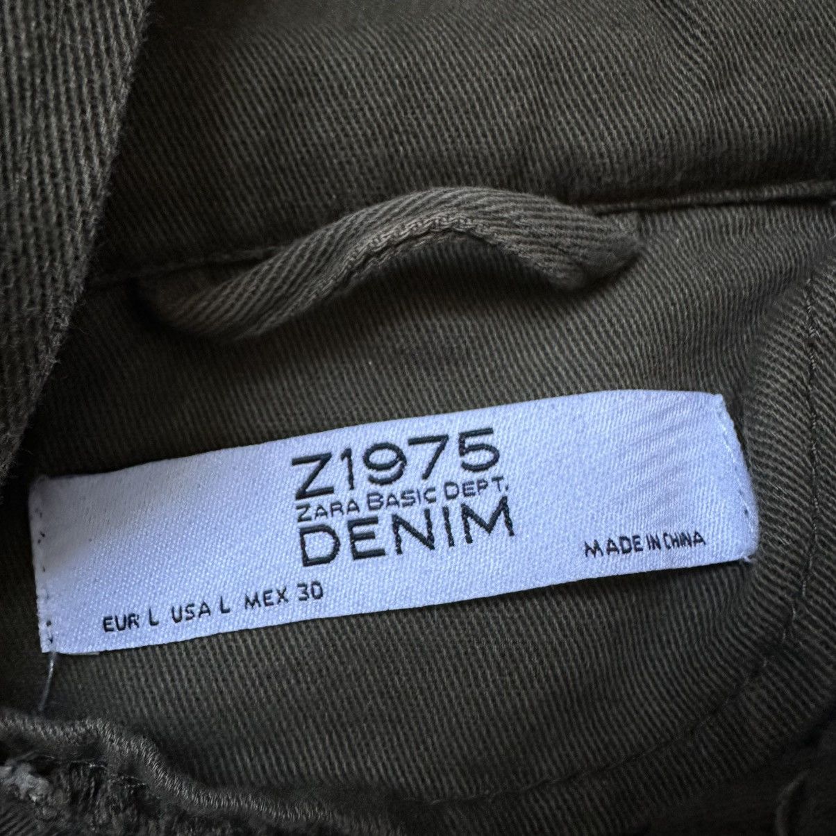 Zara VTG Zara Basic Dept Denim L Khaki Green Funky Jacket Studded Size L / US 10 / IT 46 - 10 Thumbnail