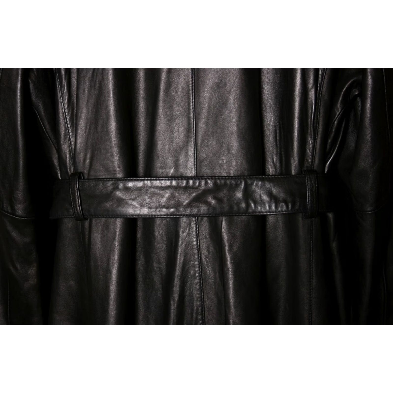 Vintage VINTAGE WILSONS Pelle Studio Black Leather Snap Button Belted Coat Women's XL Coat Mens? Size XL / US 12-14 / IT 48-50 - 7 Thumbnail