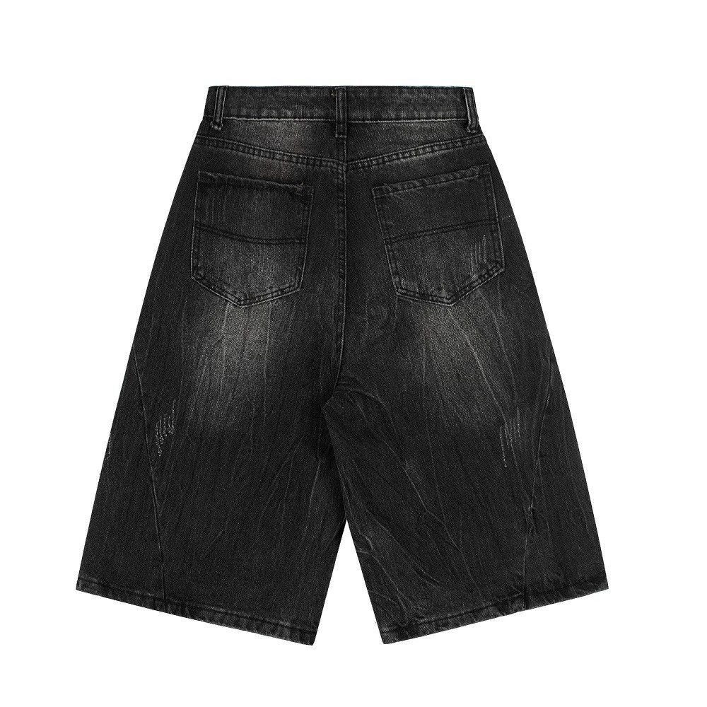 Jean Punk retro distressed washed straight denim shorts Size US 34 / EU 50 - 2 Thumbnail