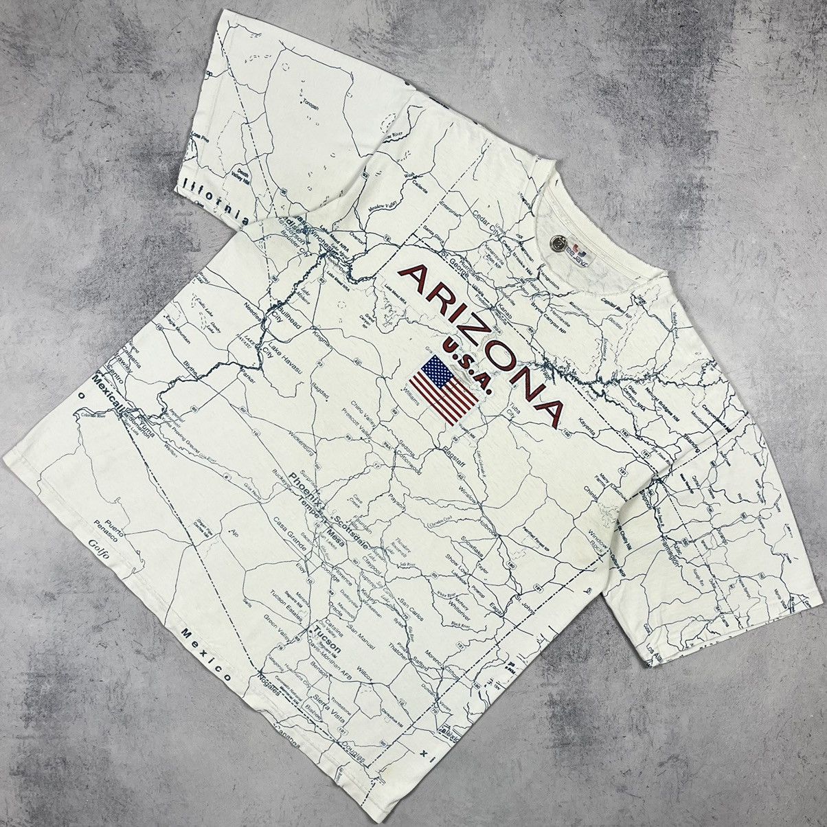 Other Vintage Arizona State Map all over print tee 90’s Size US L / EU 52-54 / 3 - 1 Thumbnail