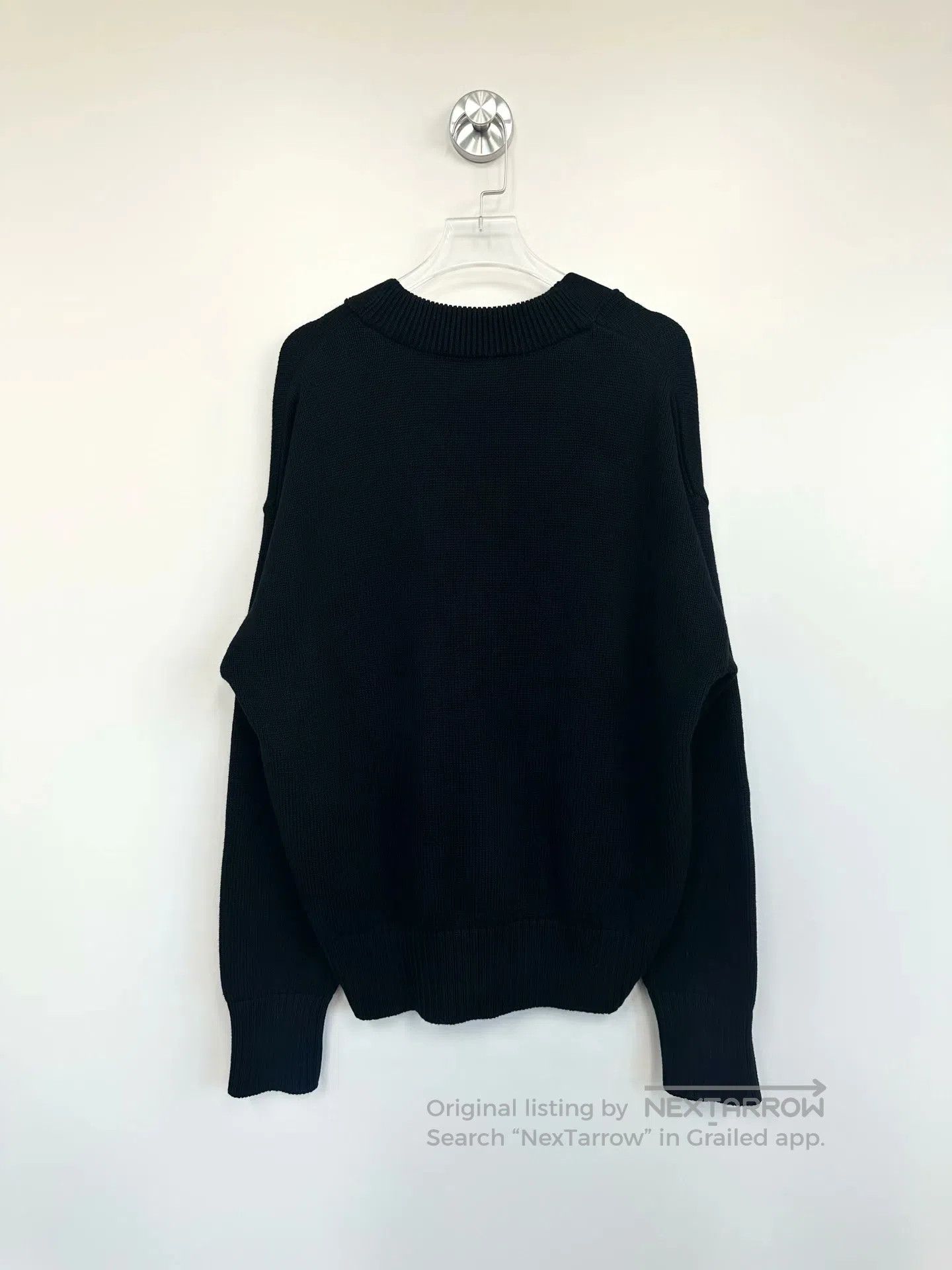 AMI Ami Black Classic Embroidered Heart Knit Cardigan Jacket| Size M / US 6-8 / IT 42-44 - 2 Thumbnail
