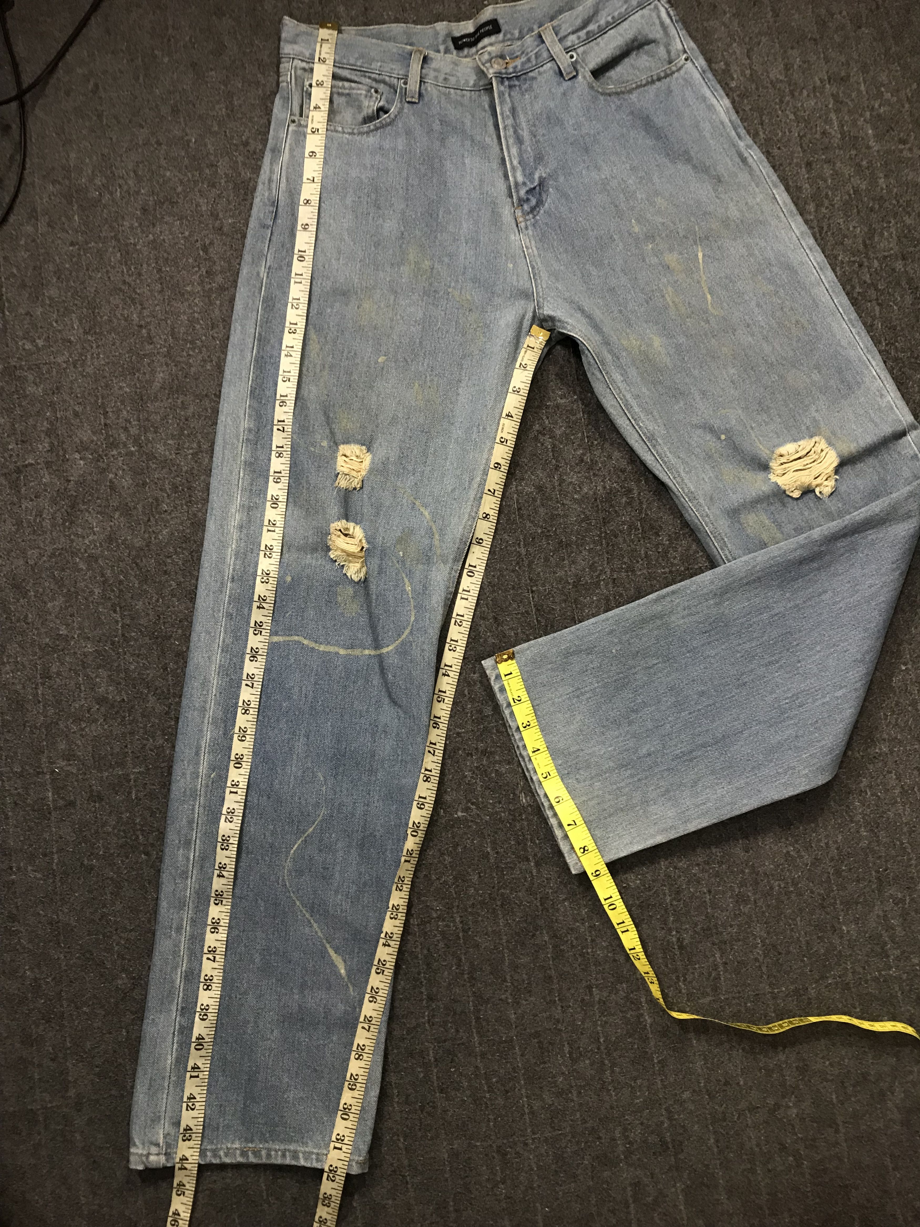 Japanese Brand × Vintage Vintage Power To The People Design Distressed Denim Jeans Size US 31 - 17 Thumbnail