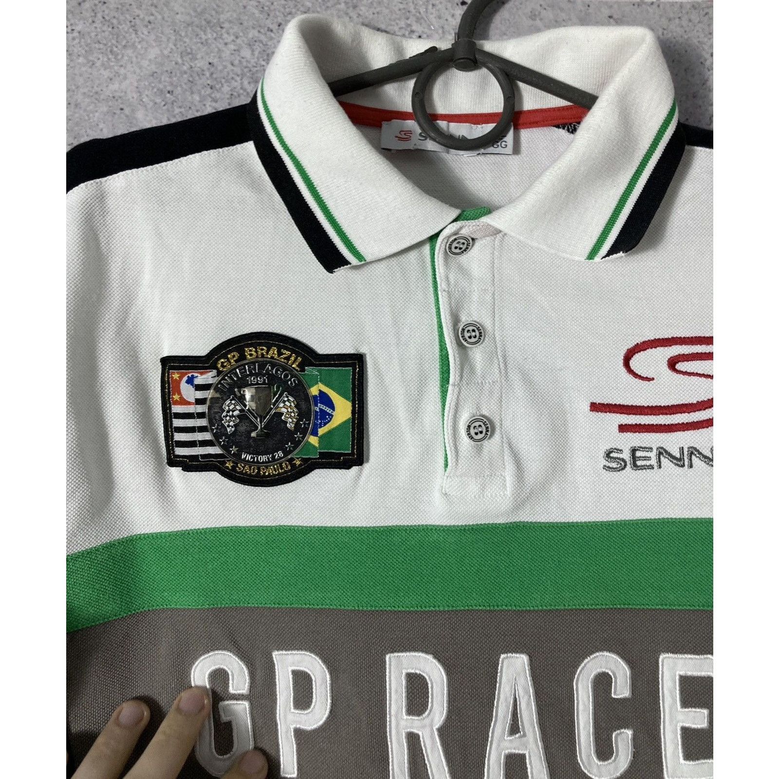 Vintage Aurton Senna Ralph Lauren style polo shirt Size US XL / EU 56 / 4 - 2 Thumbnail
