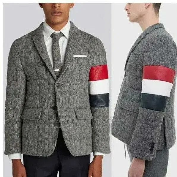 Thom Browne Thom Browne Wool Jacket with Leather Sleeves. Size US S / EU 44-46 / 1 - 6 Thumbnail