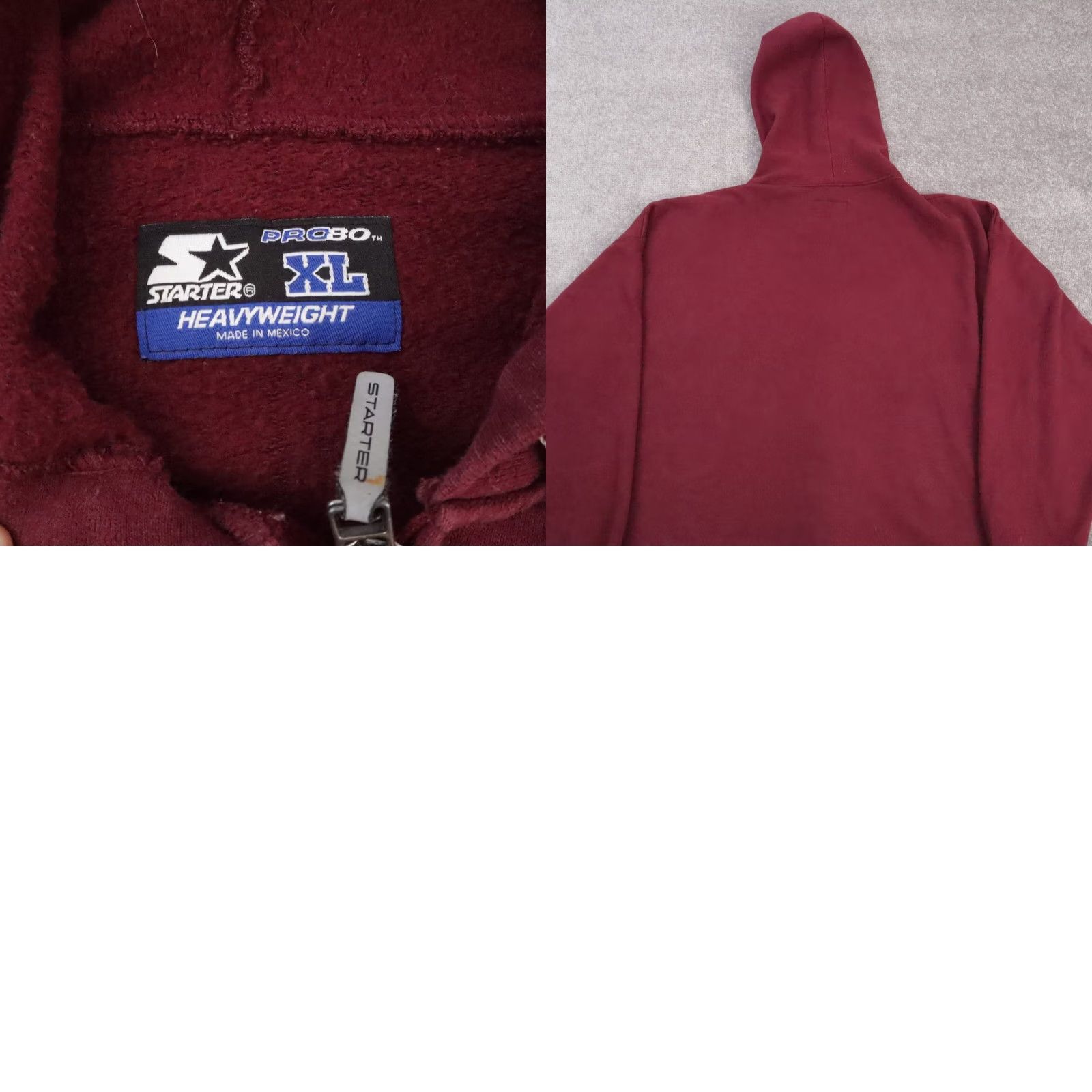 Starter VINTAGE Starter Red Long Sleeve Full Zip Hooded Drawstring Jacket XL Mens 90s Sports Hoodie Size US XL / EU 56 / 4 - 8 Thumbnail