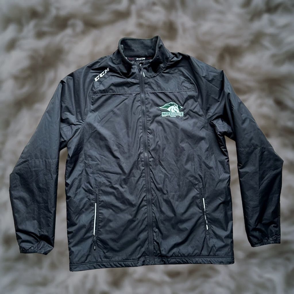 Vintage CCM Tactical Degree Morrisville State Windbreaker Jacket Mens Medium Full Zip Mock Neck Black Size US M / EU 48-50 / 2 - 1 Thumbnail